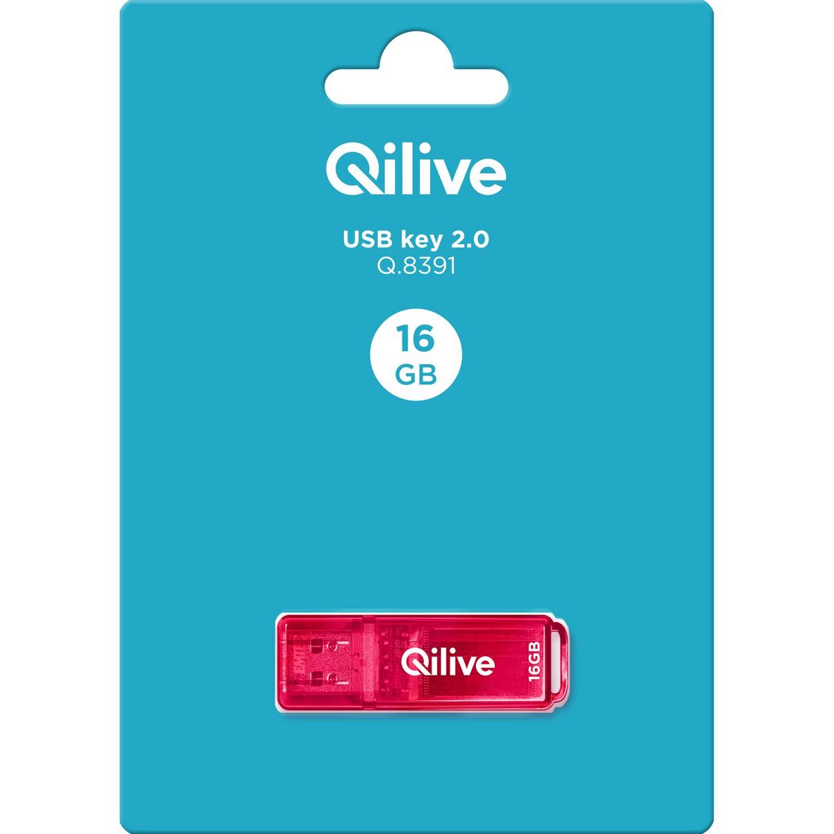 QILIVE Clé USB 16Go 2.0 Q.8391 Rouge