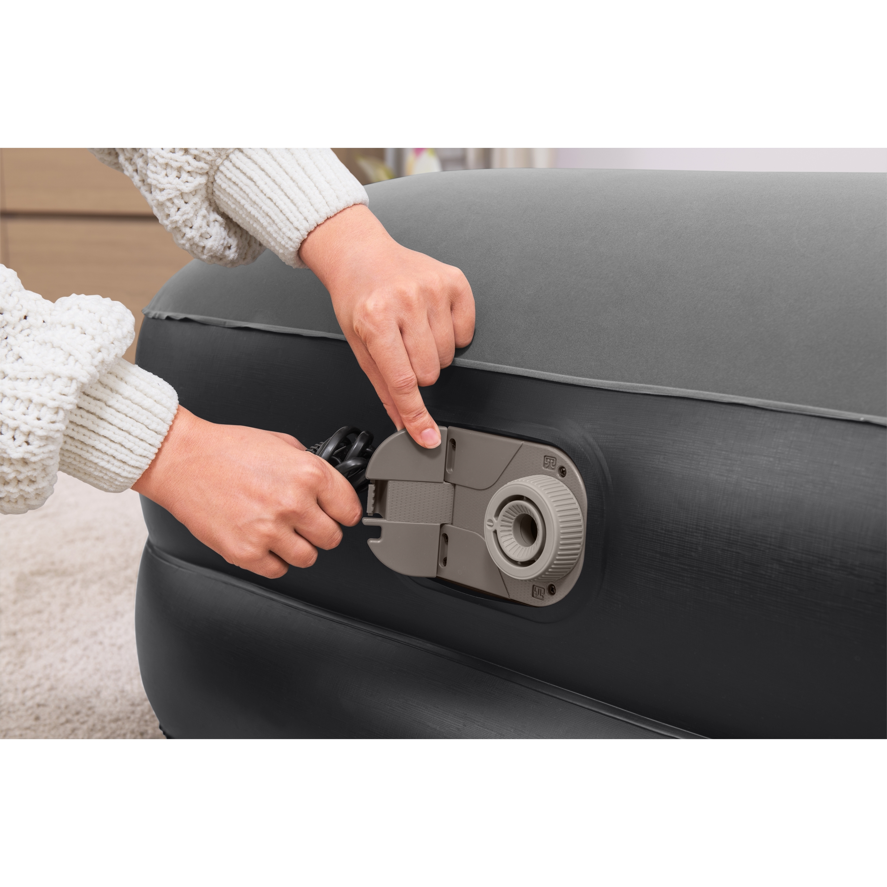 Voir la diapositive 5 : BESTWAY Lit gonflable floqué avec pompe à air intégrée 191x97x46 cm