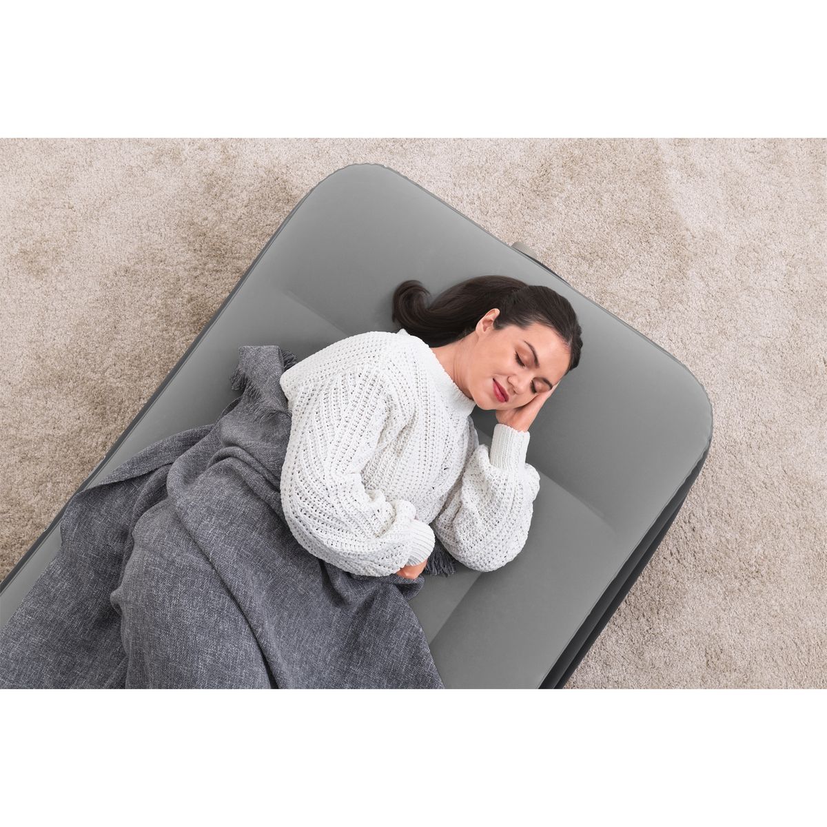 BESTWAY Lit gonflable floqué avec pompe à air intégrée 191x97x46 cm