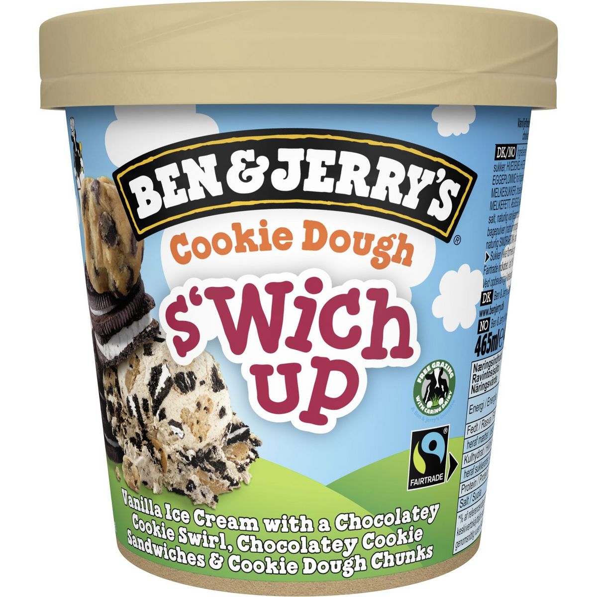 BEN & JERRY'S S'Wich Up Glace au cookies dough 404g