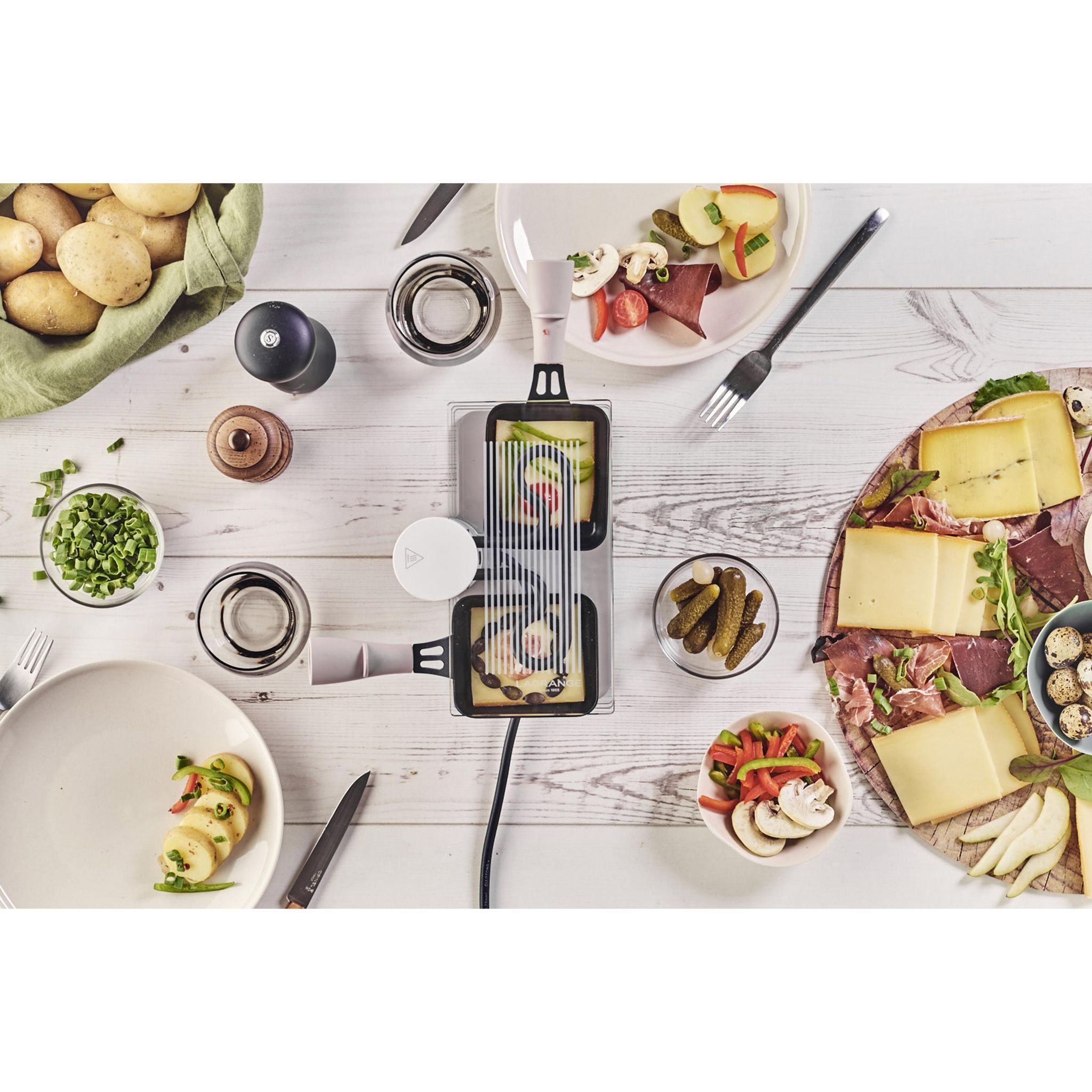 Voir la diapositive 6 : LAGRANGE Raclette 2 personnes 009208 - Gris perlé