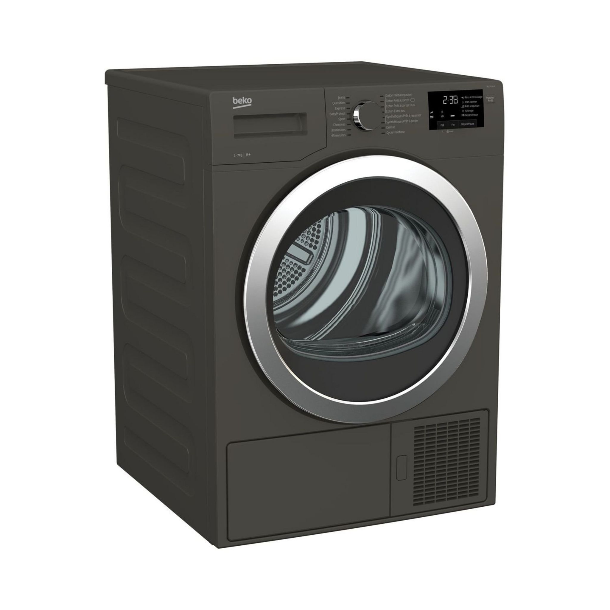 Voir la diapositive 2 : BEKO Sèche linge hublot BDS7034M, 7 kg, Pompe à chaleur, A+