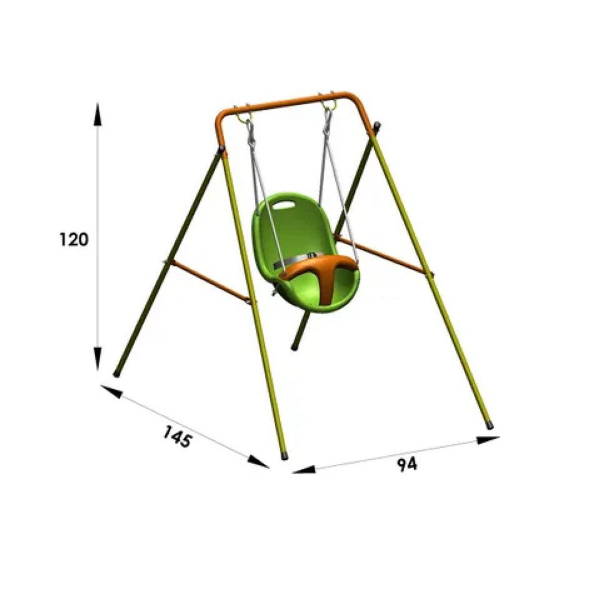 ALEO BY TRIGANO Portique balançoire bébé en métal 1,20m - EMMA