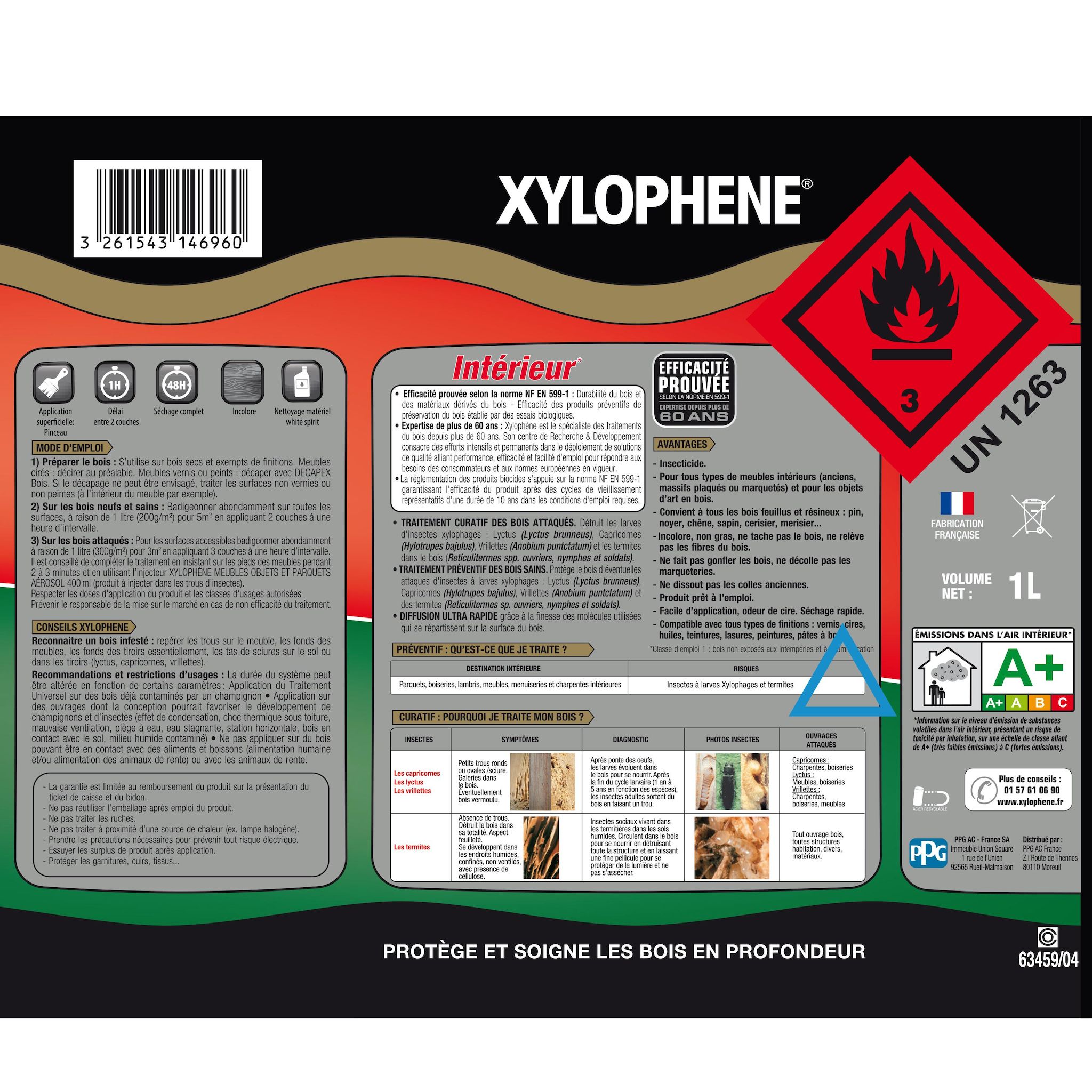 Voir la diapositive 5 : XYLOPHENE Traitement spécial meubles objets et parquets 1l