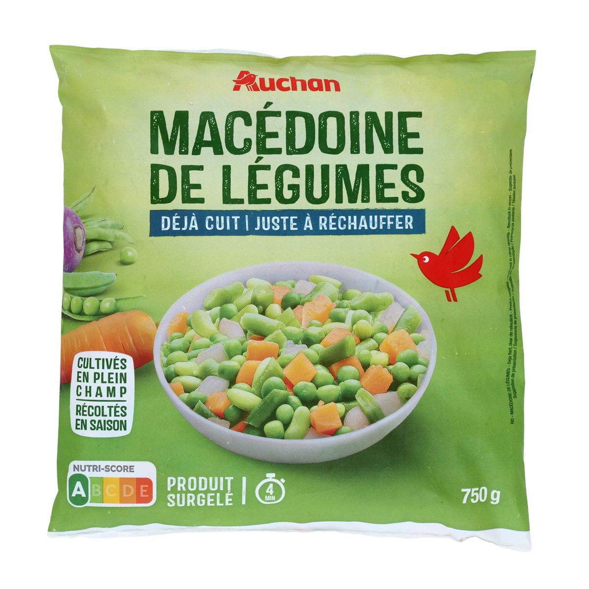 AUCHAN Macédoine de légumes déjà cuit 750g