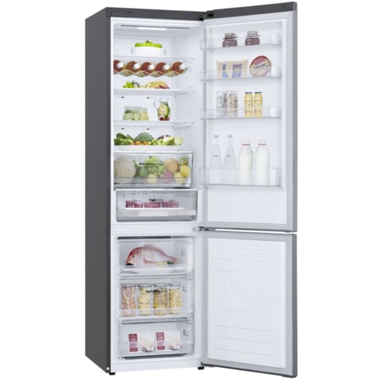 Voir la diapositive 3 : LG Réfrigérateur combiné GBB62PZFFN, 384 L, Froid ventilé No frost