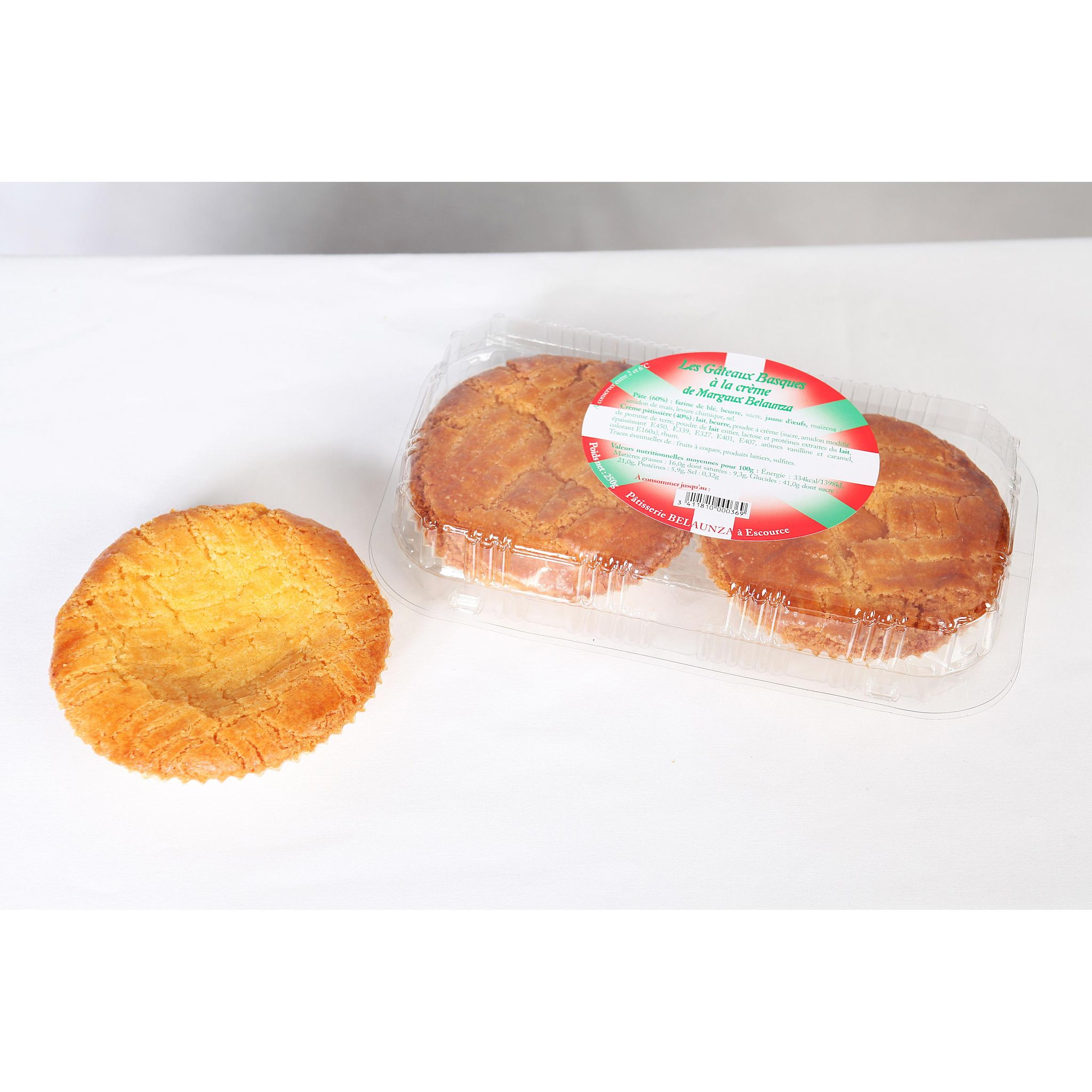 PATISSERIE BELAUNZA Mini basques Margaux crème 2 pièces 250g
