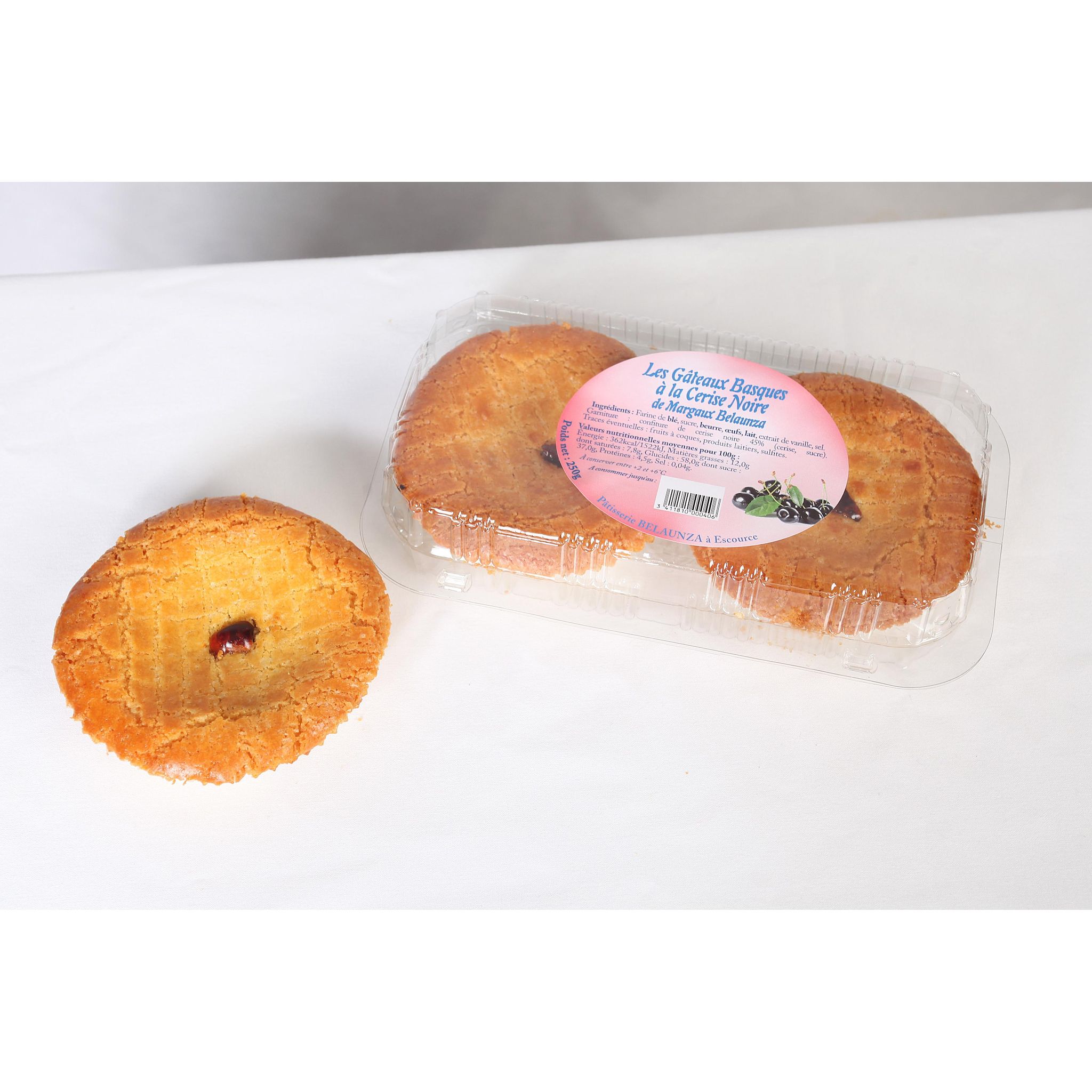 PATISSERIE BELAUNZA Mini basque Margaux cerise 2 pièces 250g