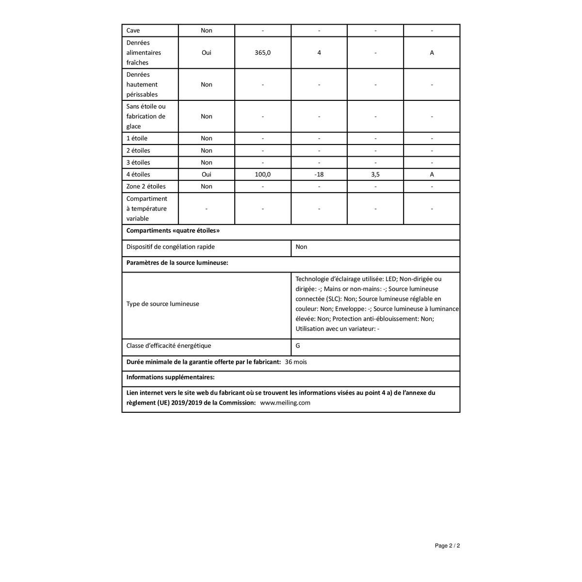 QILIVE Réfrigérateur 2 portes Q.6353, 465 L, Froid ventilé No frost, E