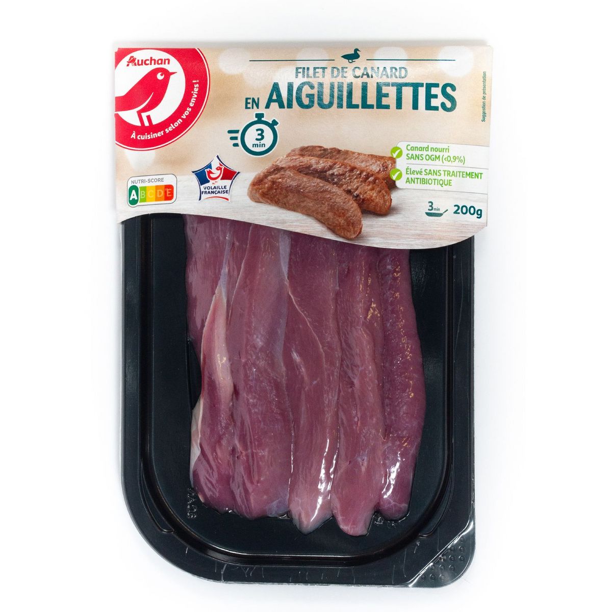 AUCHAN Filet de canard en aiguillettes 200g