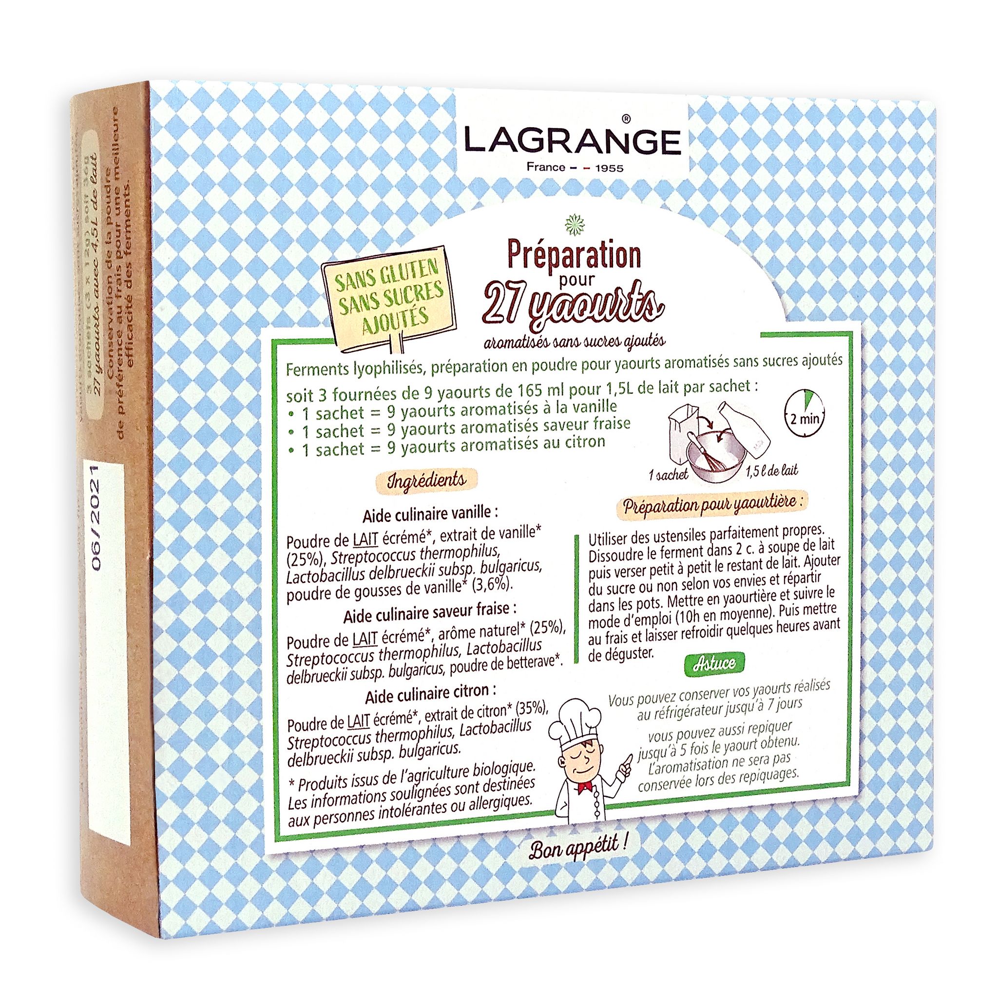 Voir la diapositive 2 : LAGRANGE Arôme pour yaourt VANFRAISCITRO 385002