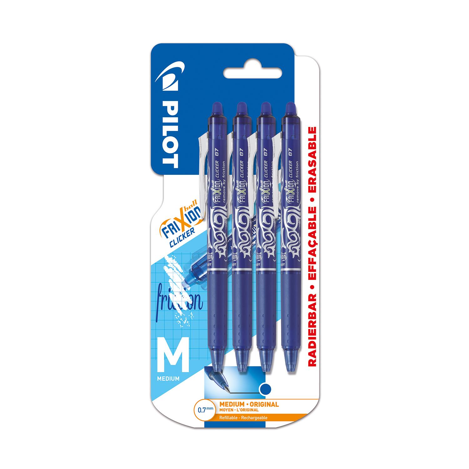PILOT Stylos Frixion Clicker x4 - Bleu