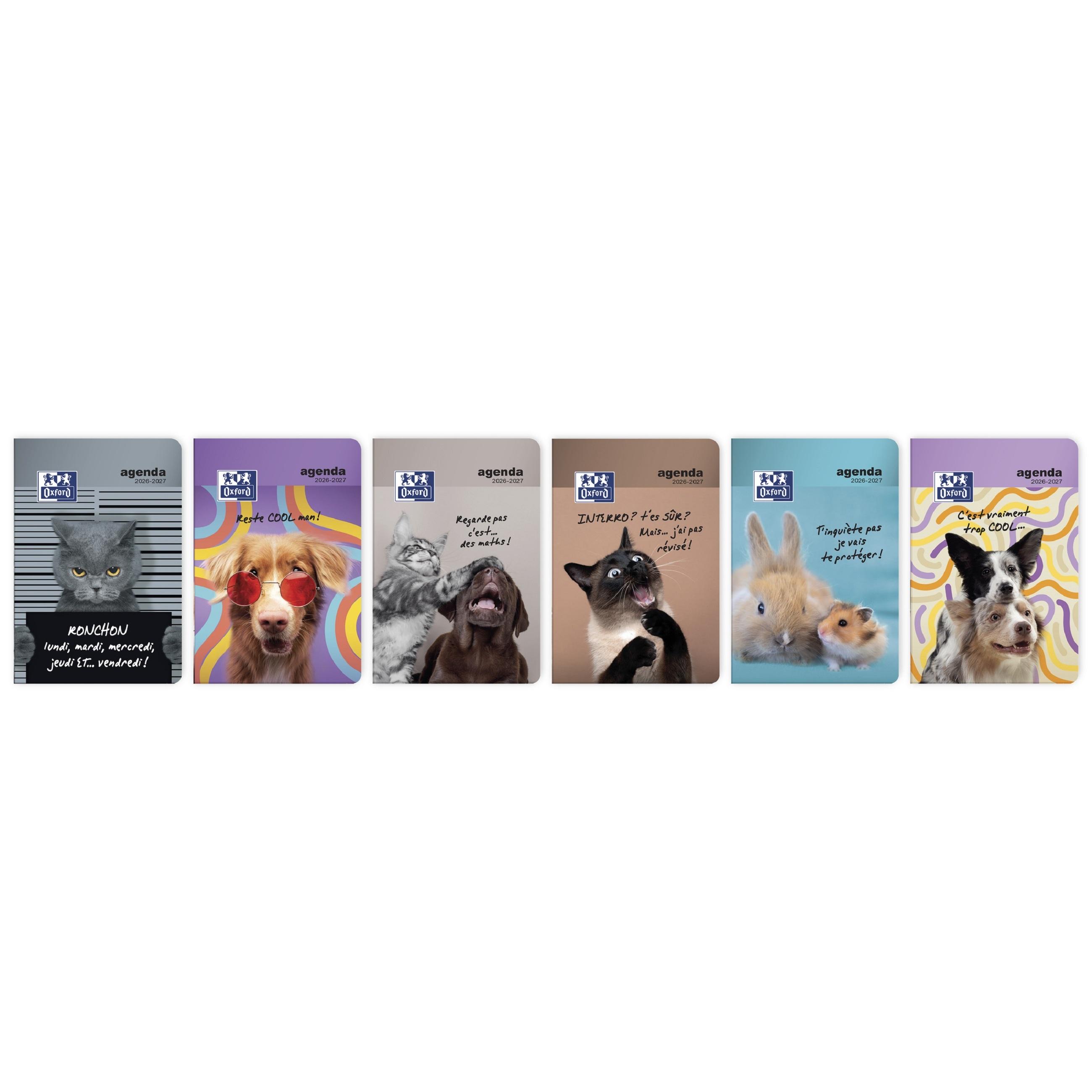 OXFORD Agenda animaux funny, 1jour/1 page, 12x18cm