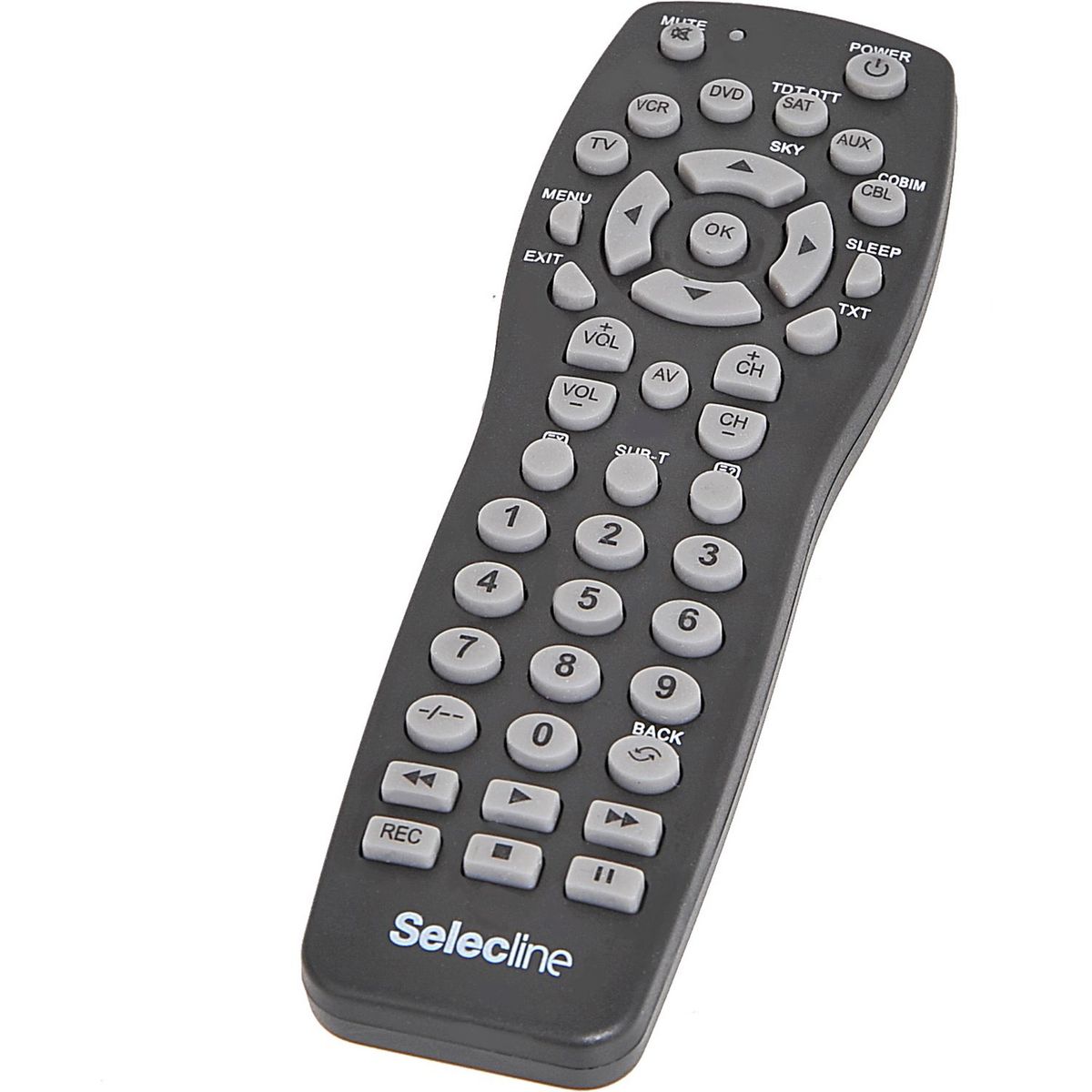 SELECLINE Télécommande Universelle 6 en 1 EAST Noire