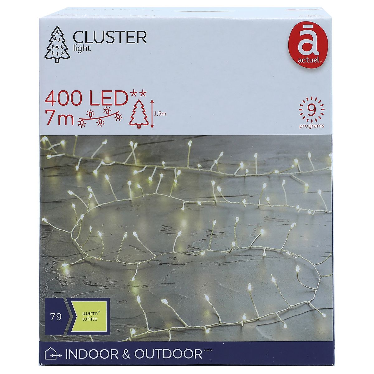 ACTUEL Guirlande Extérieure 400 LED Blanc Chaud 10 m