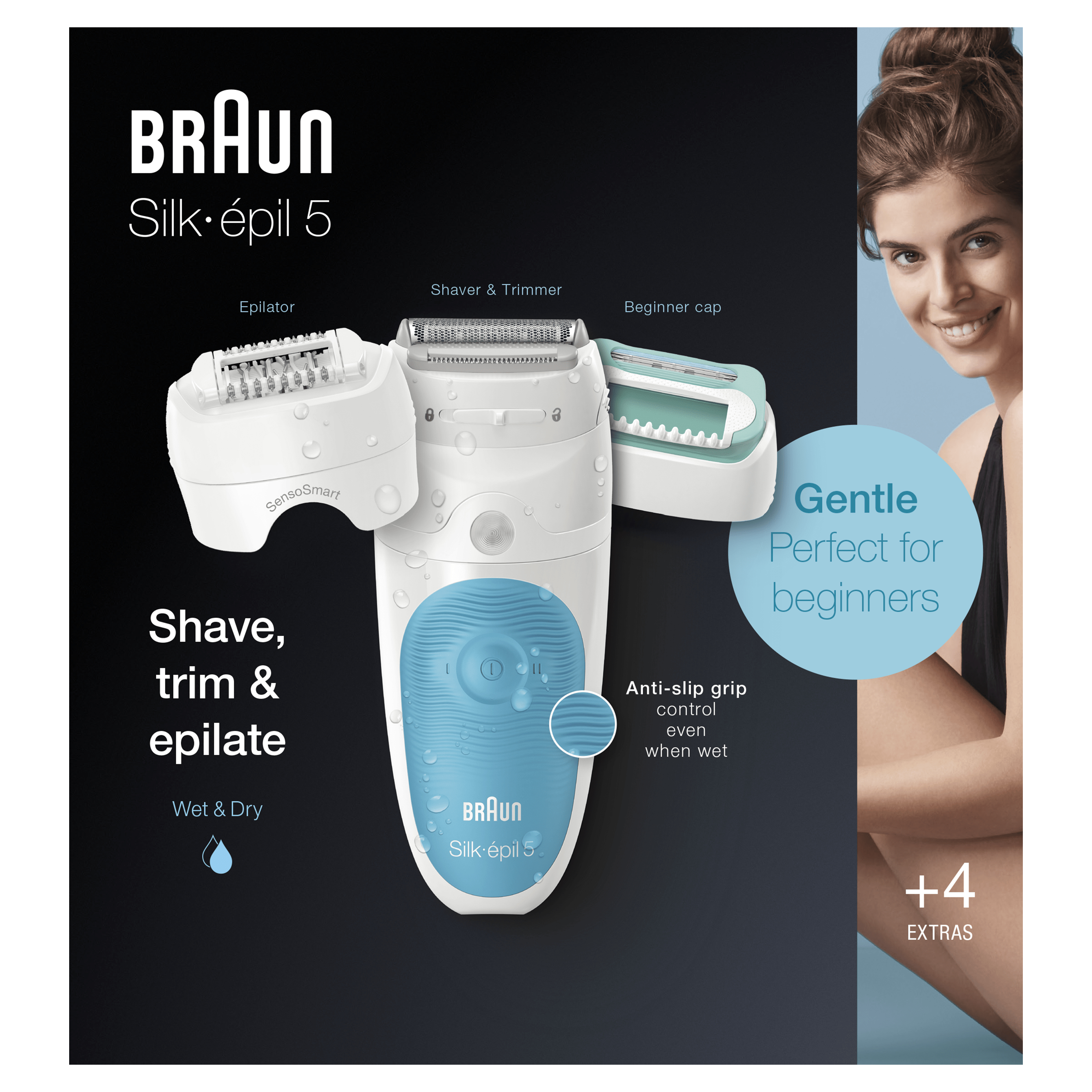 Voir la diapositive 2 : BRAUN Épilateur électrique SE5 610 - Blanc