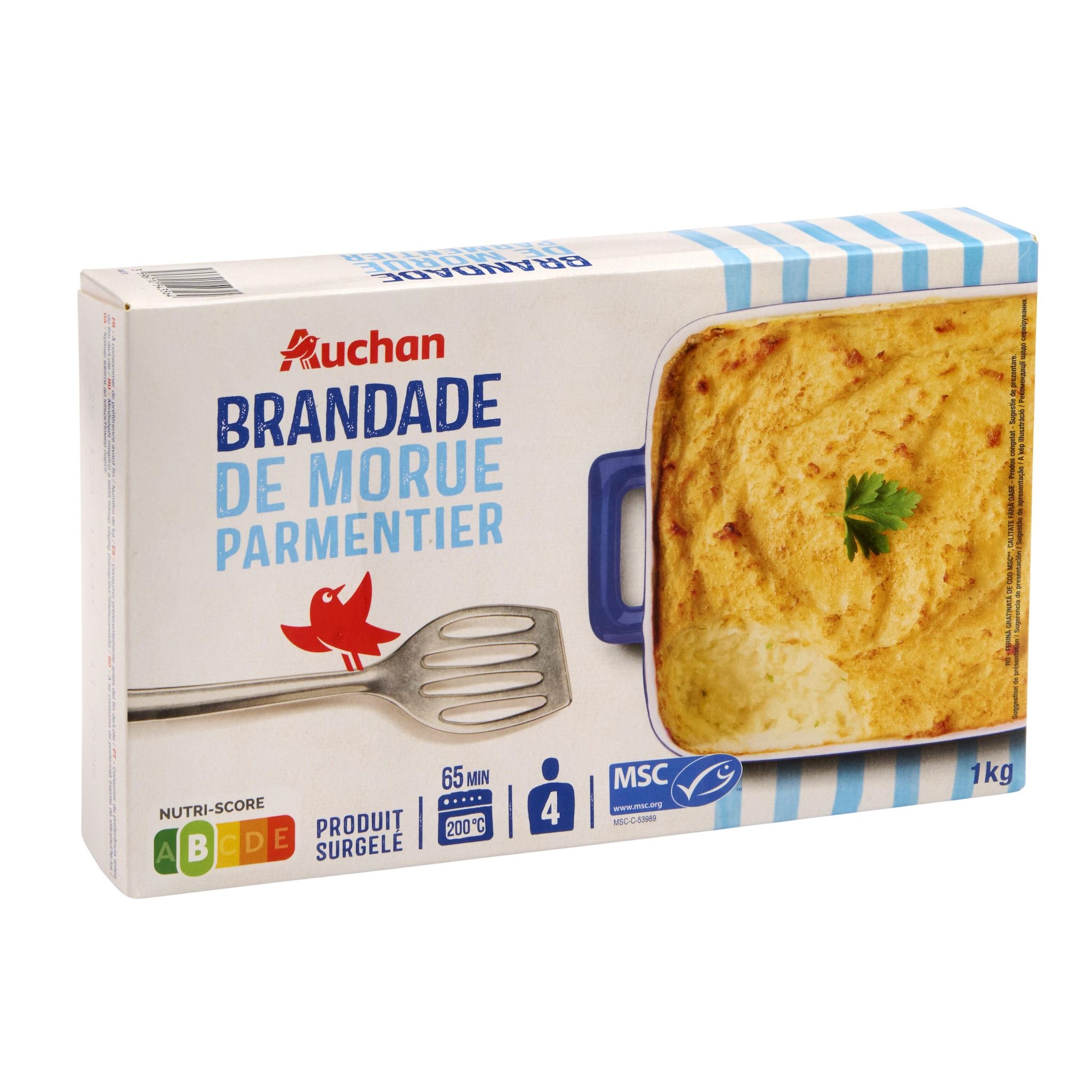 Voir la diapositive 2 : AUCHAN Brandade de morue parmentier MSC 4 portions 1kg