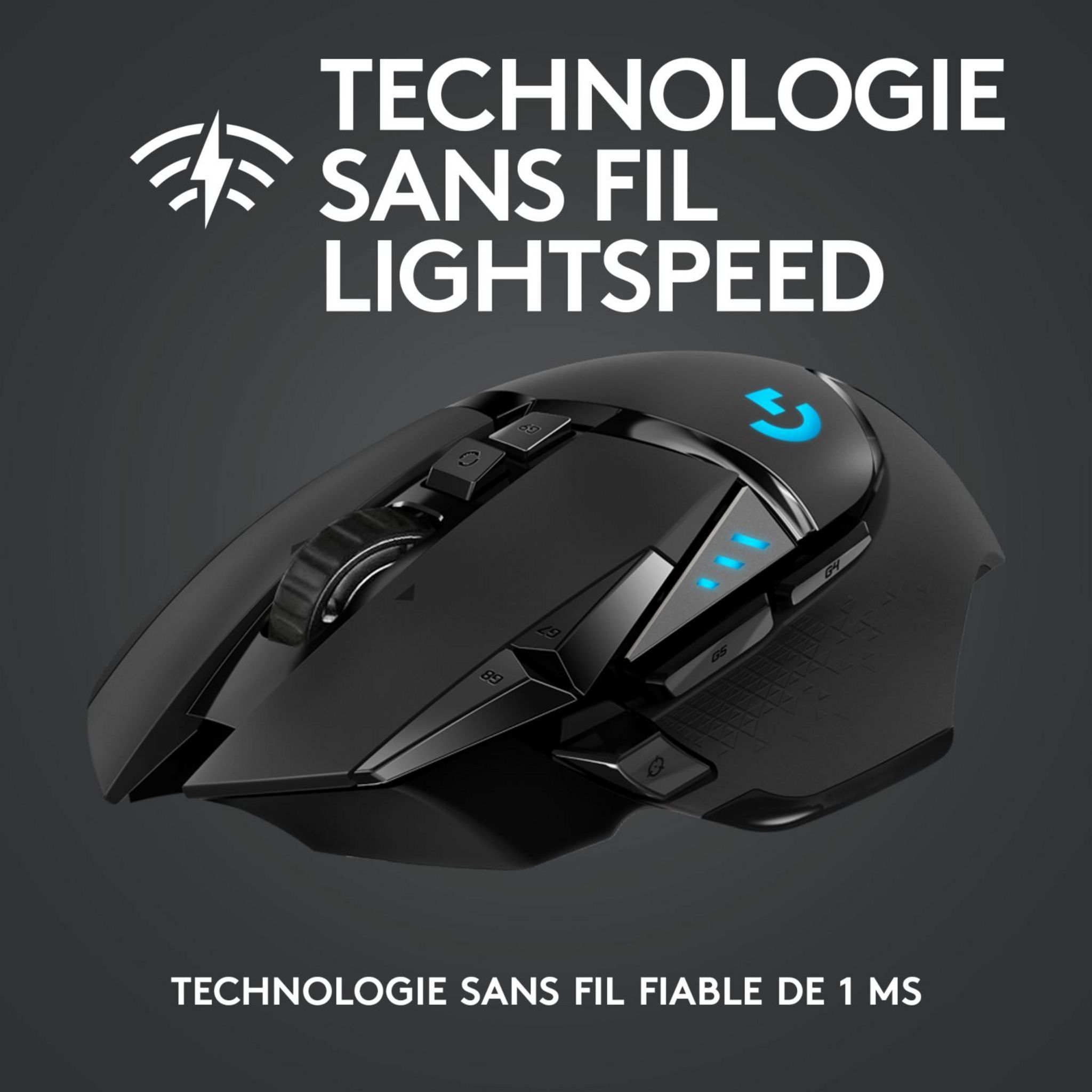 Voir la diapositive 2 : LOGITECH Souris gaming G502 LIGHTSPEED sans fil Bluethooth pour PC, Mac