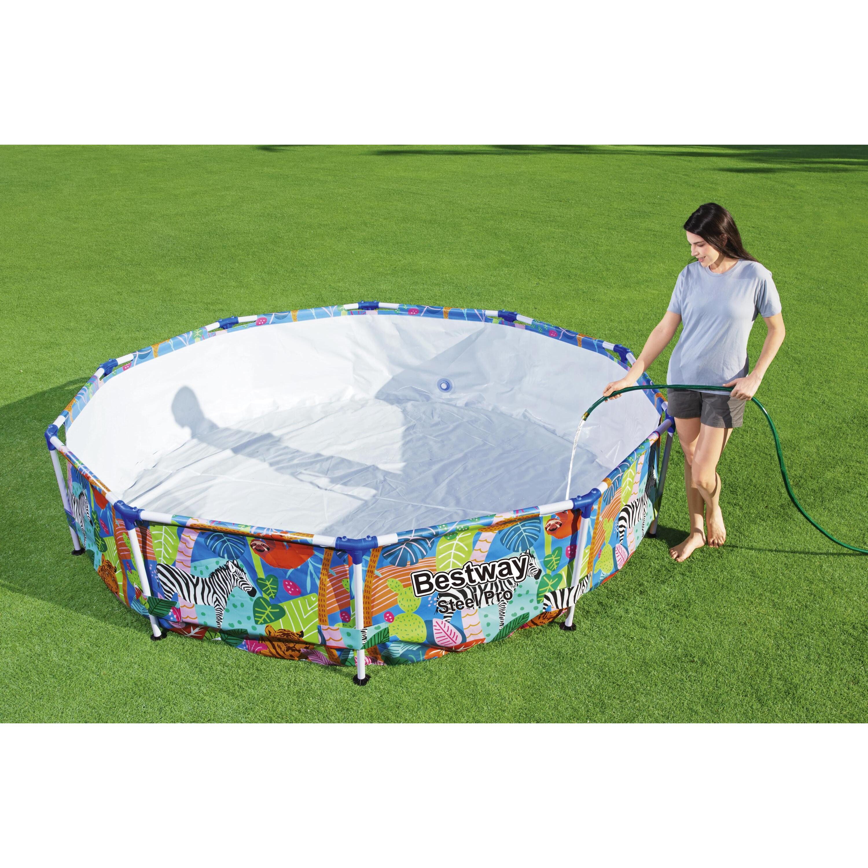 Voir la diapositive 4 : BESTWAY Piscine tubulaire ronde - Décor animaux - 3,05 x 0,66 m - Steel Pro™