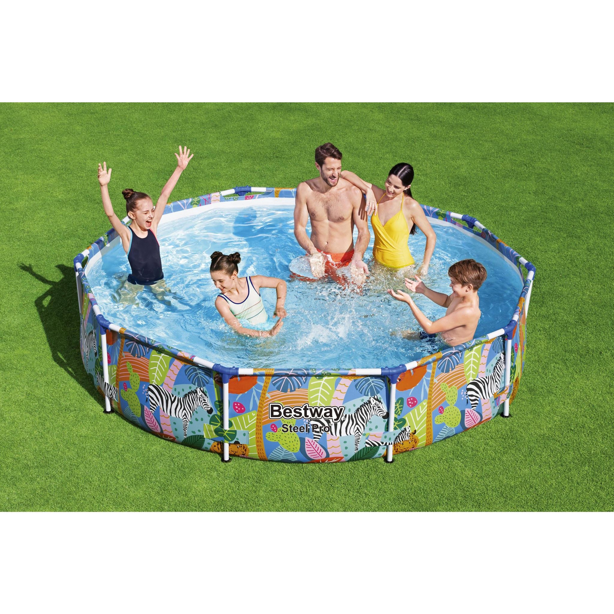 Voir la diapositive 6 : BESTWAY Piscine tubulaire ronde - Décor animaux - 3,05 x 0,66 m - Steel Pro™