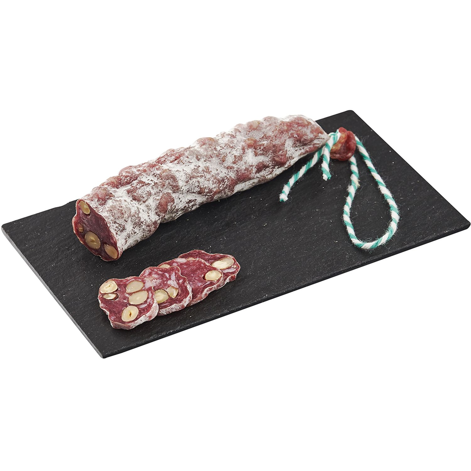 Voir la diapositive 2 : AUCHAN LE CHARCUTIER Saucisson sec aux noisettes sans nitrite 150g