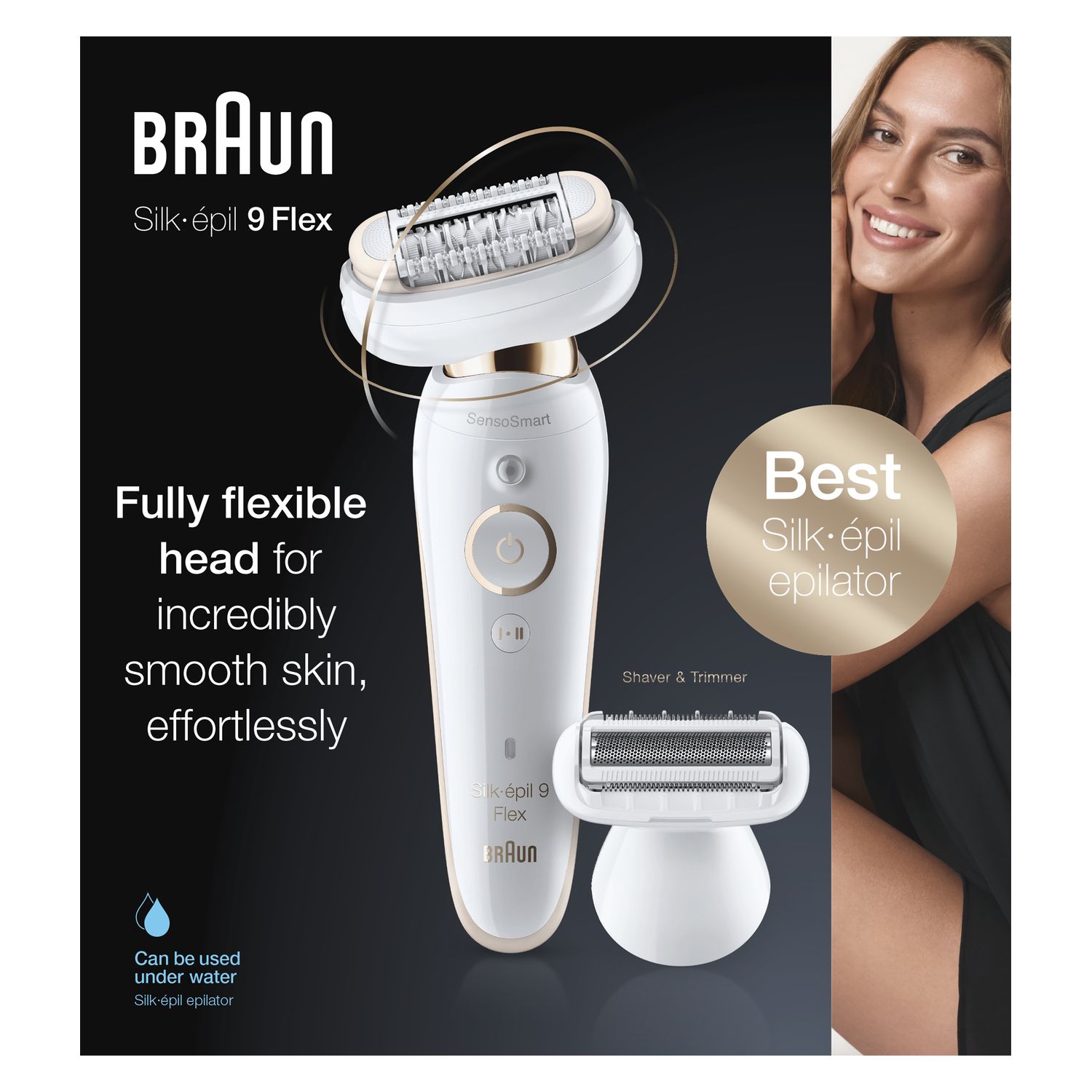 Voir la diapositive 2 : BRAUN Épilateur électrique SES9002 3D - Blanc