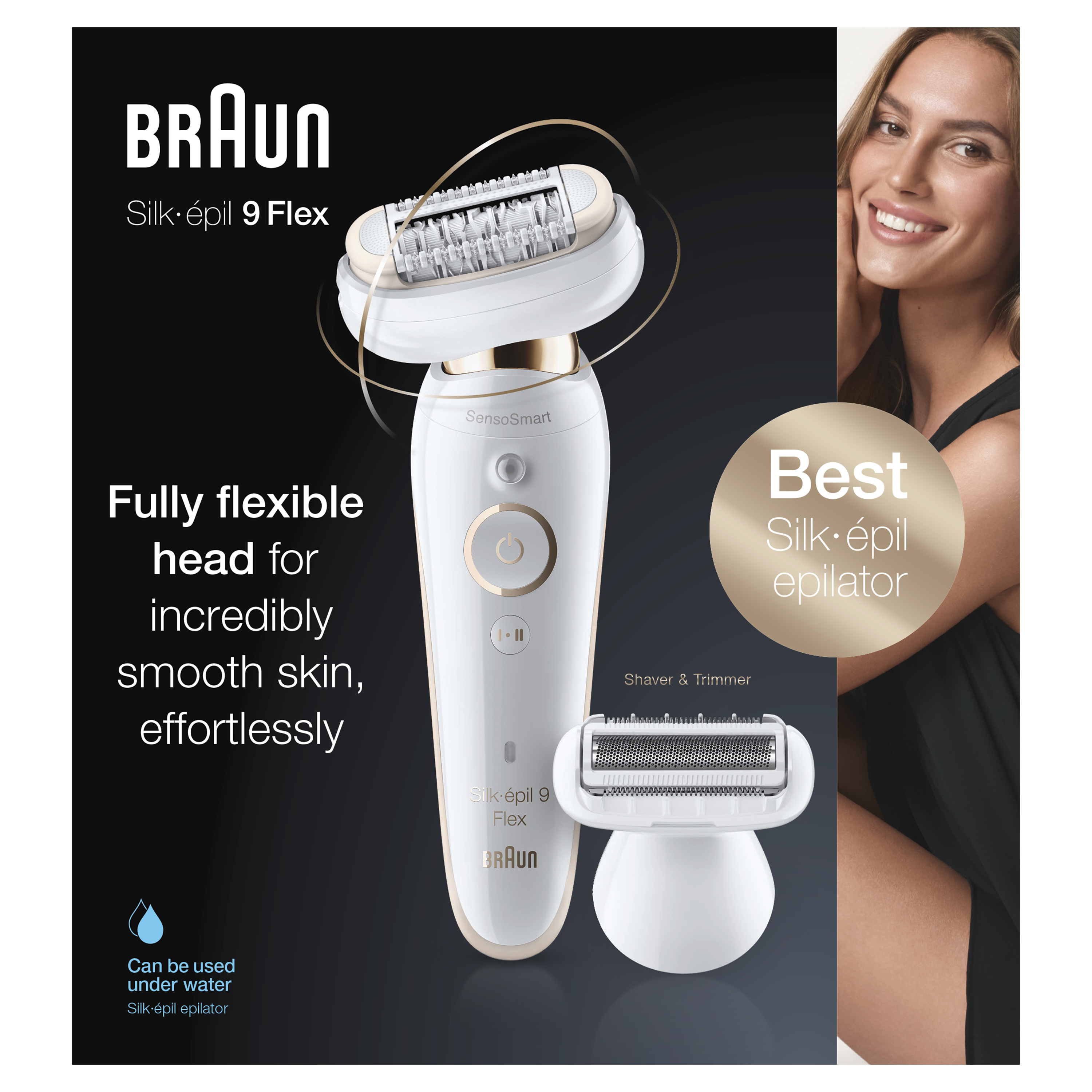 Voir la diapositive 15 : BRAUN Épilateur électrique SES9002 3D - Blanc