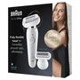 Voir la diapositive 4 : BRAUN Épilateur électrique SES9002 3D - Blanc