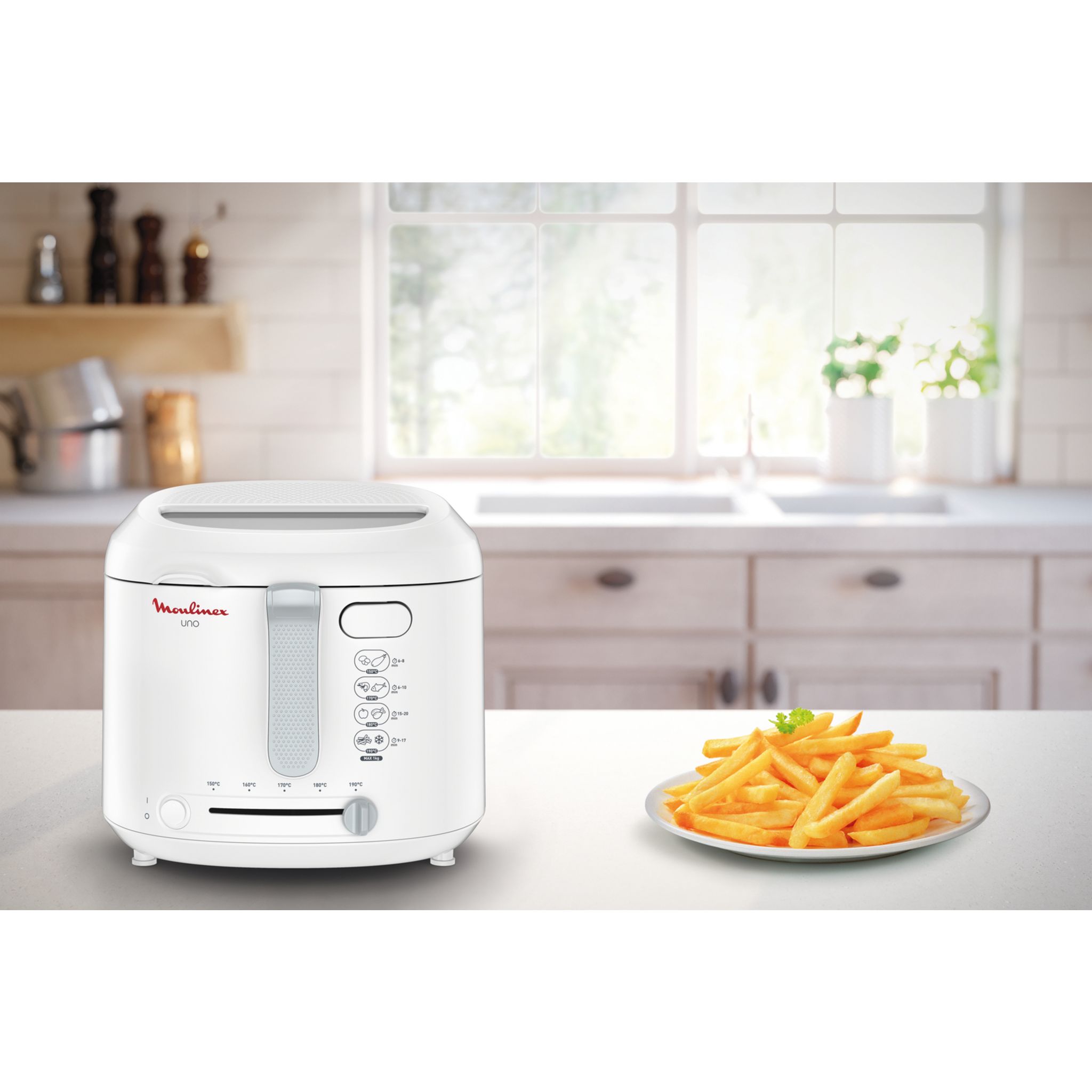 Voir la diapositive 10 : MOULINEX Friteuse électrique UNO AF203110 - Blanc