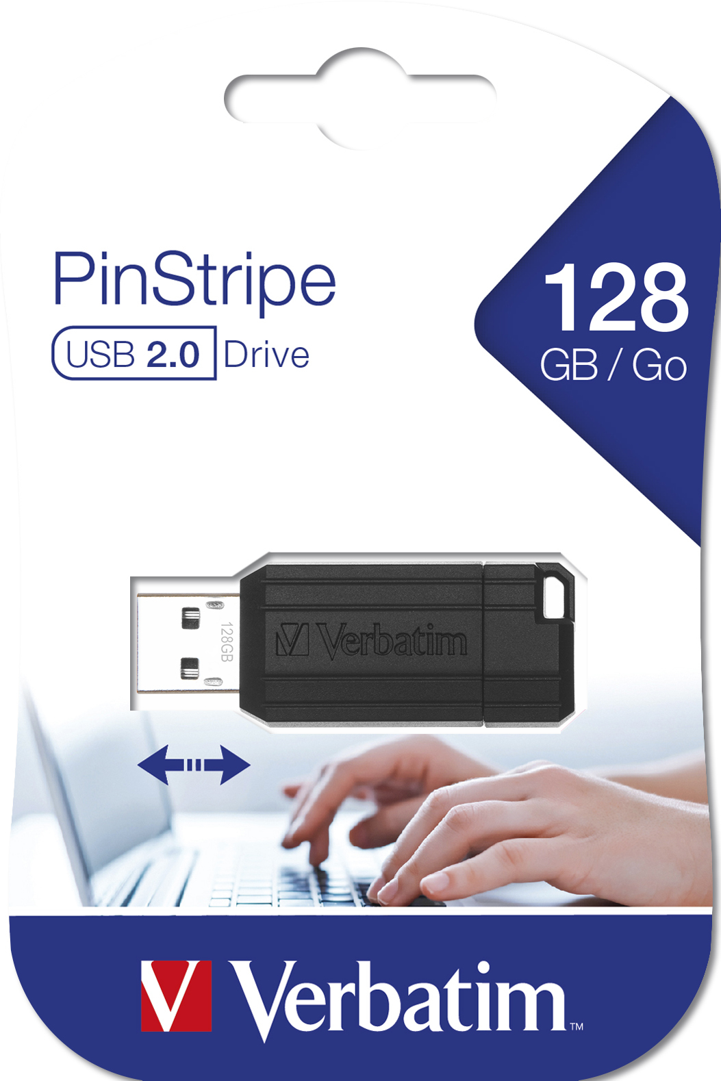 Voir la diapositive 9 : VERBATIM Clé USB 2.0 128 Go Noire PinStripe