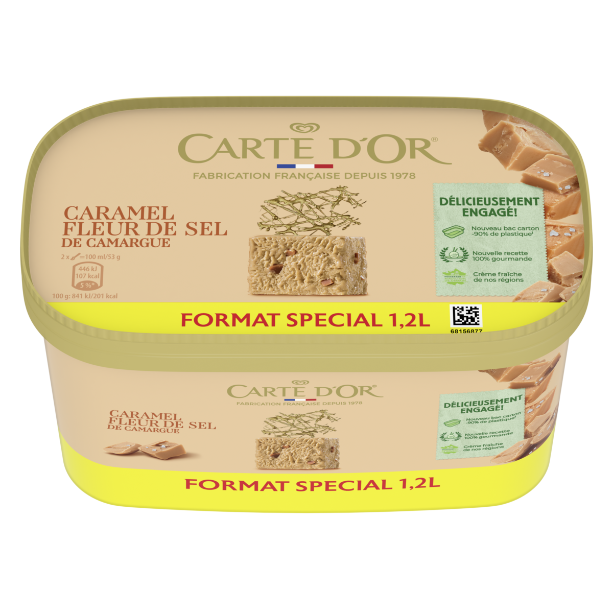CARTE D'OR Crème glacée au caramel et fleur de sel de Camargue 1.2l