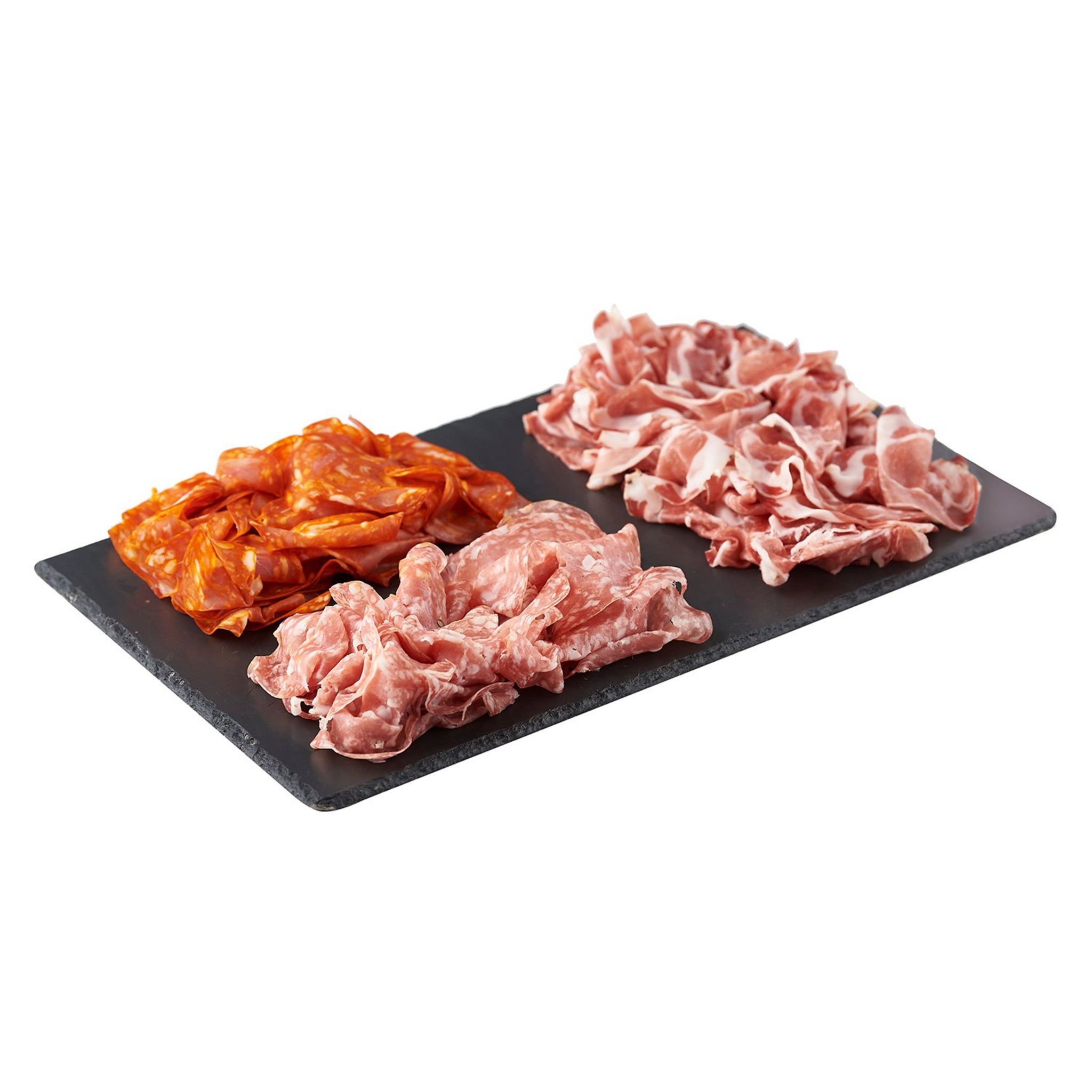 Voir la diapositive 2 : AUCHAN LE CHARCUTIER Chiffonnades de coppa rosette et chorizo 320g