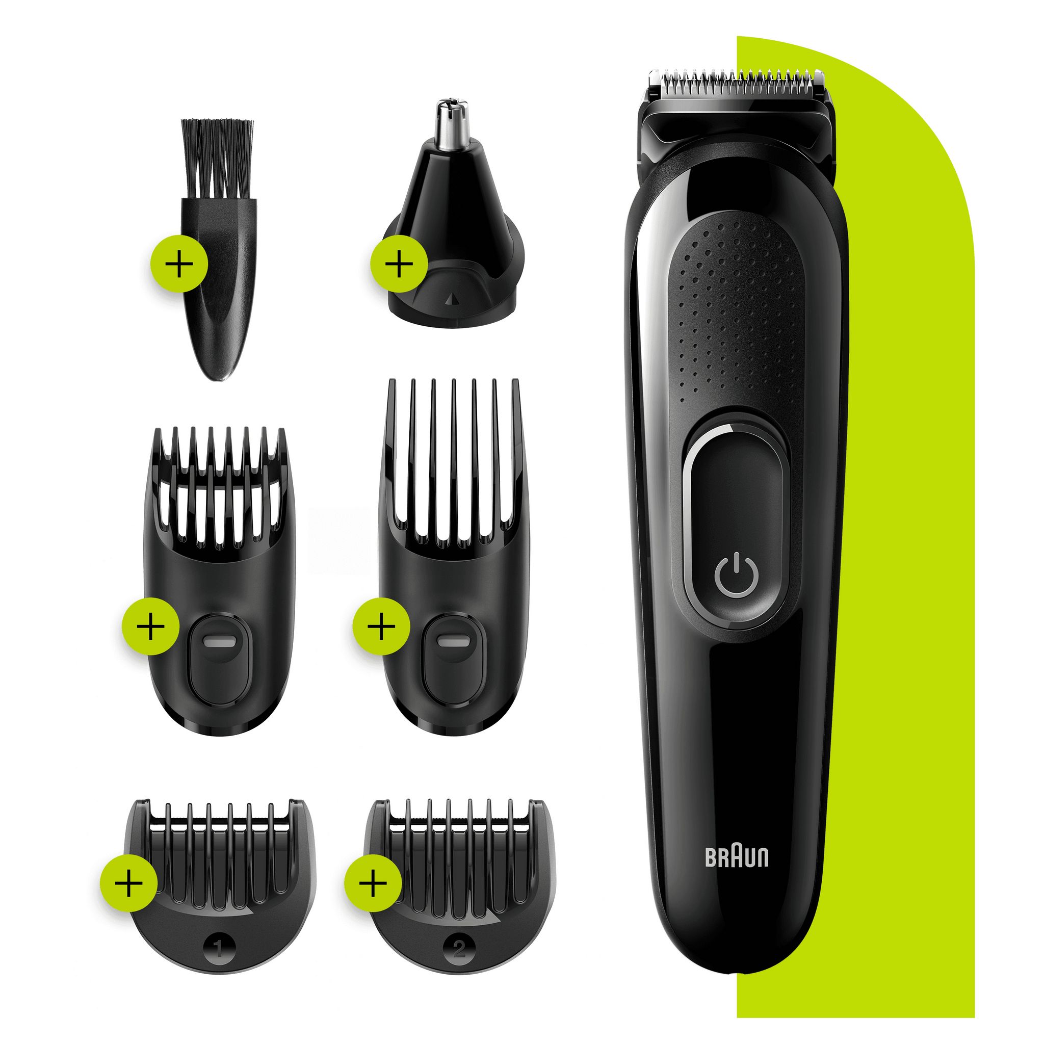 Voir la diapositive 2 : BRAUN Braun 3 MGK3220 Tondeuse 6-En-1 Tout-En-Un - Tondeuse Barbe, Cheveux Et Visage Avec Lames Affûtées Inusables, Tondeuse Oreilles Et Nez, 5&nbsp;Accessoires, Noir