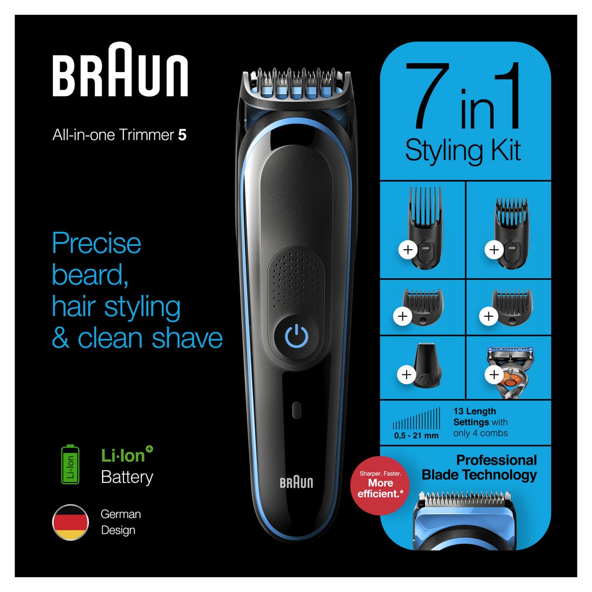 BRAUN Tondeuse 7 en 1  MGK5245 - Noir
