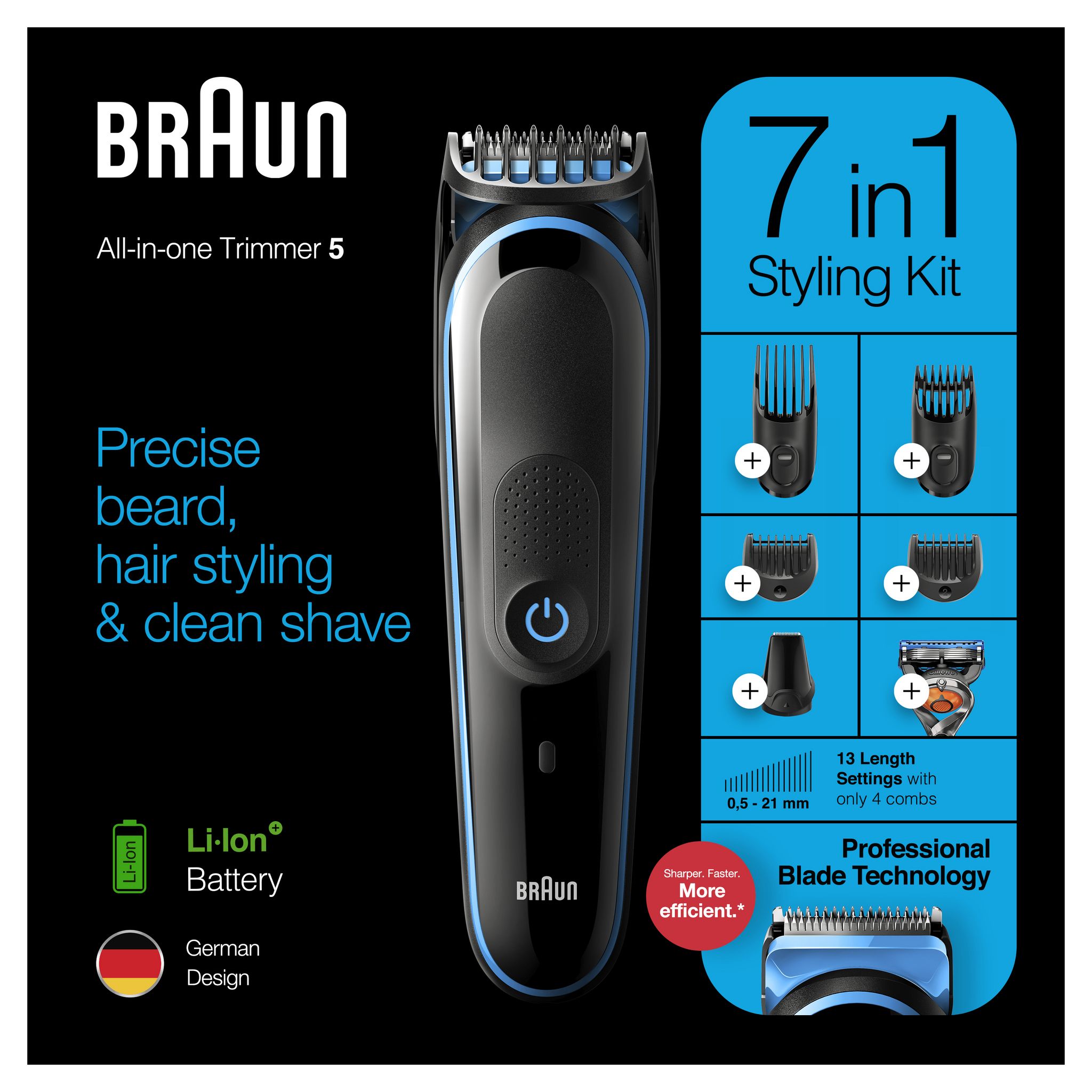 Voir la diapositive 14 : BRAUN Tondeuse 7 en 1  MGK5245 - Noir