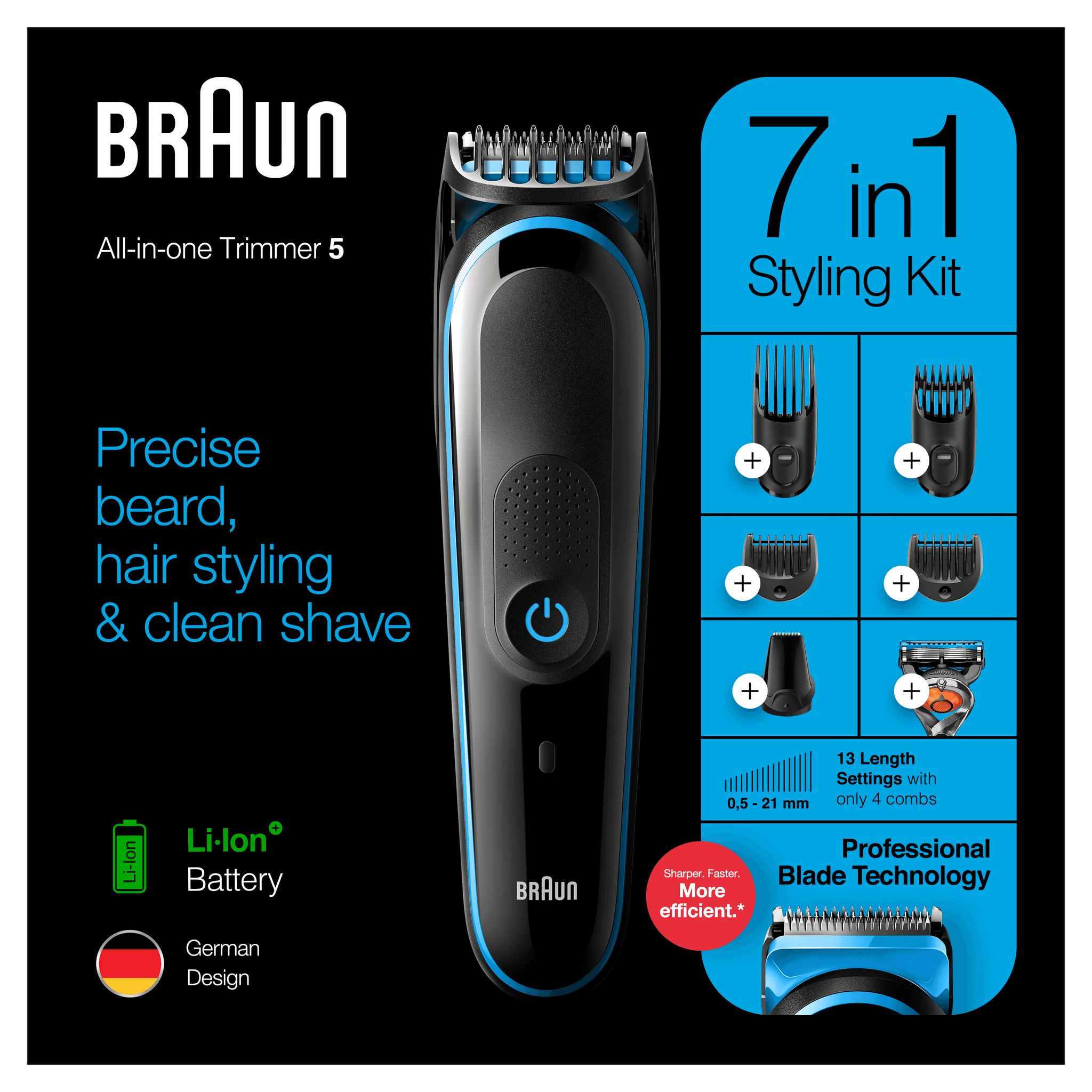 Voir la diapositive 5 : BRAUN Tondeuse 7 en 1  MGK5245 - Noir