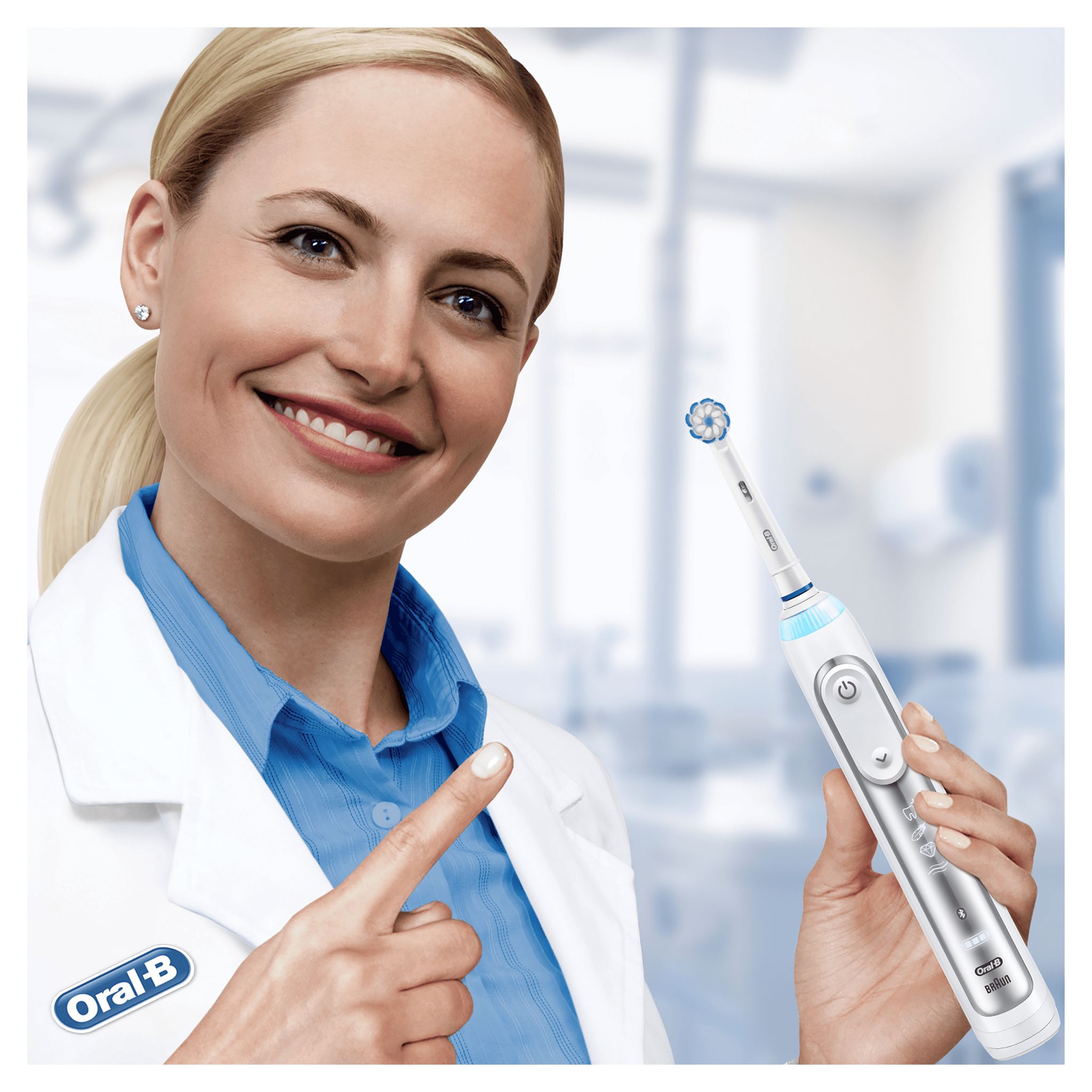 Voir la diapositive 14 : ORAL-B Brosse à dents électrique GENIUS8000N - Blanc