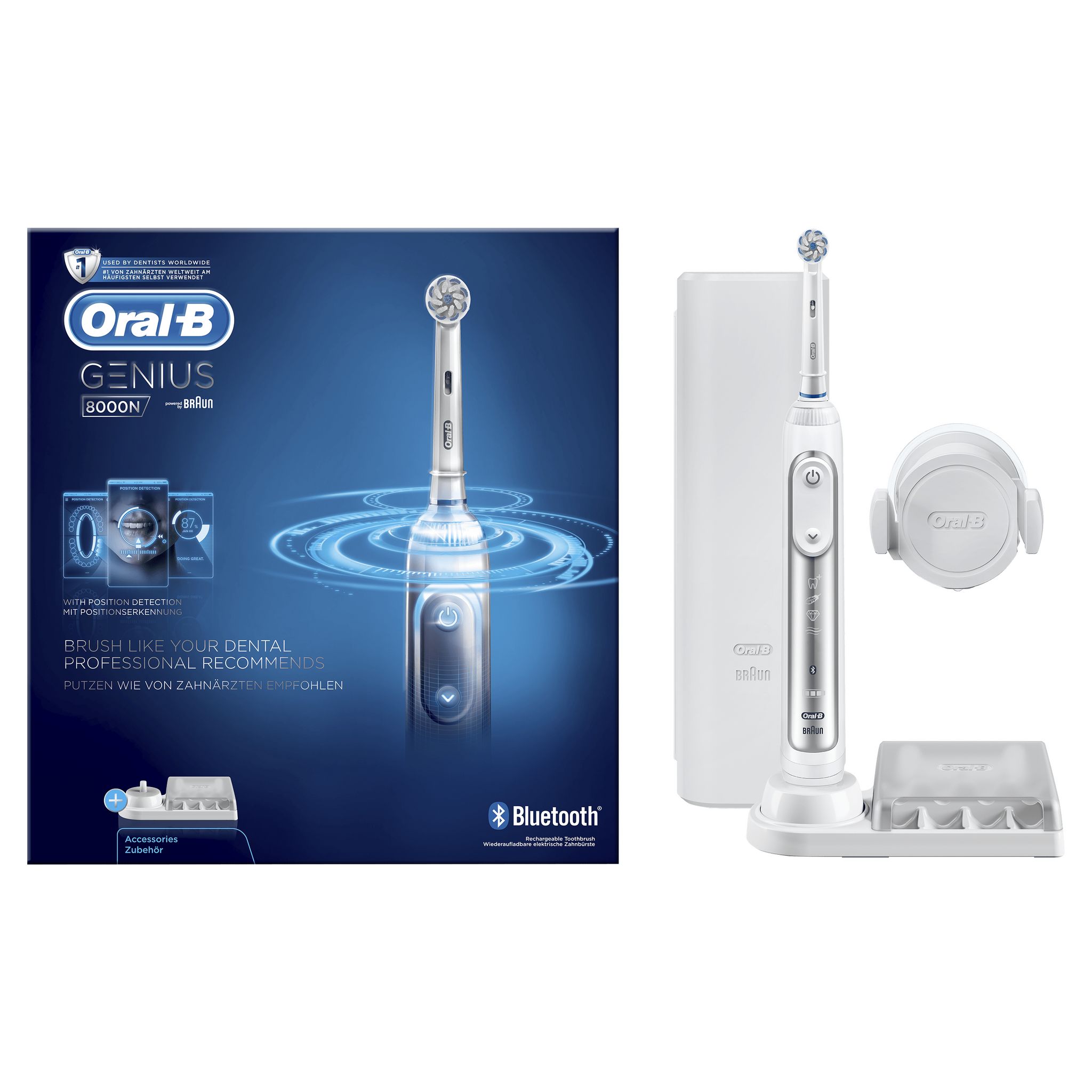 Voir la diapositive 19 : ORAL-B Brosse à dents électrique GENIUS8000N - Blanc