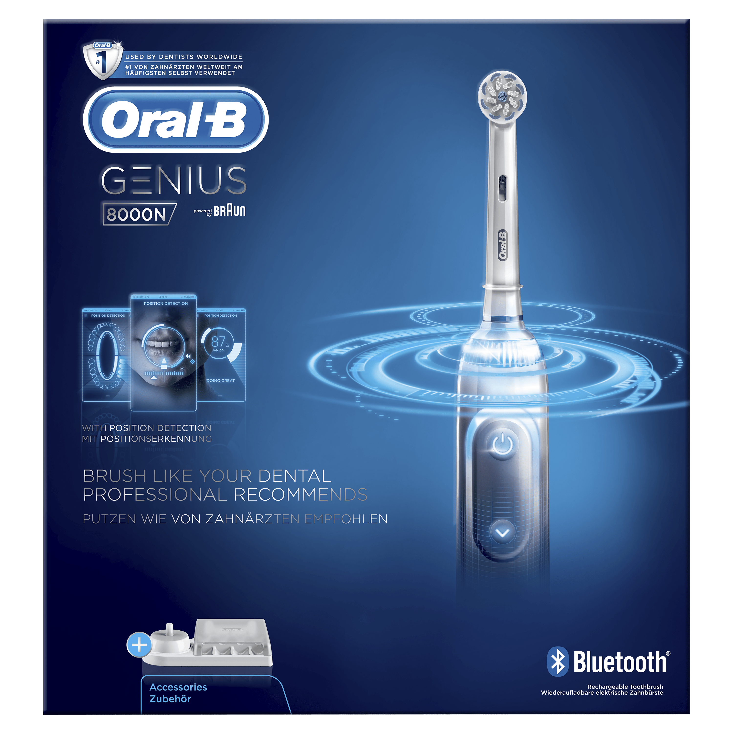 Voir la diapositive 20 : ORAL-B Brosse à dents électrique GENIUS8000N - Blanc