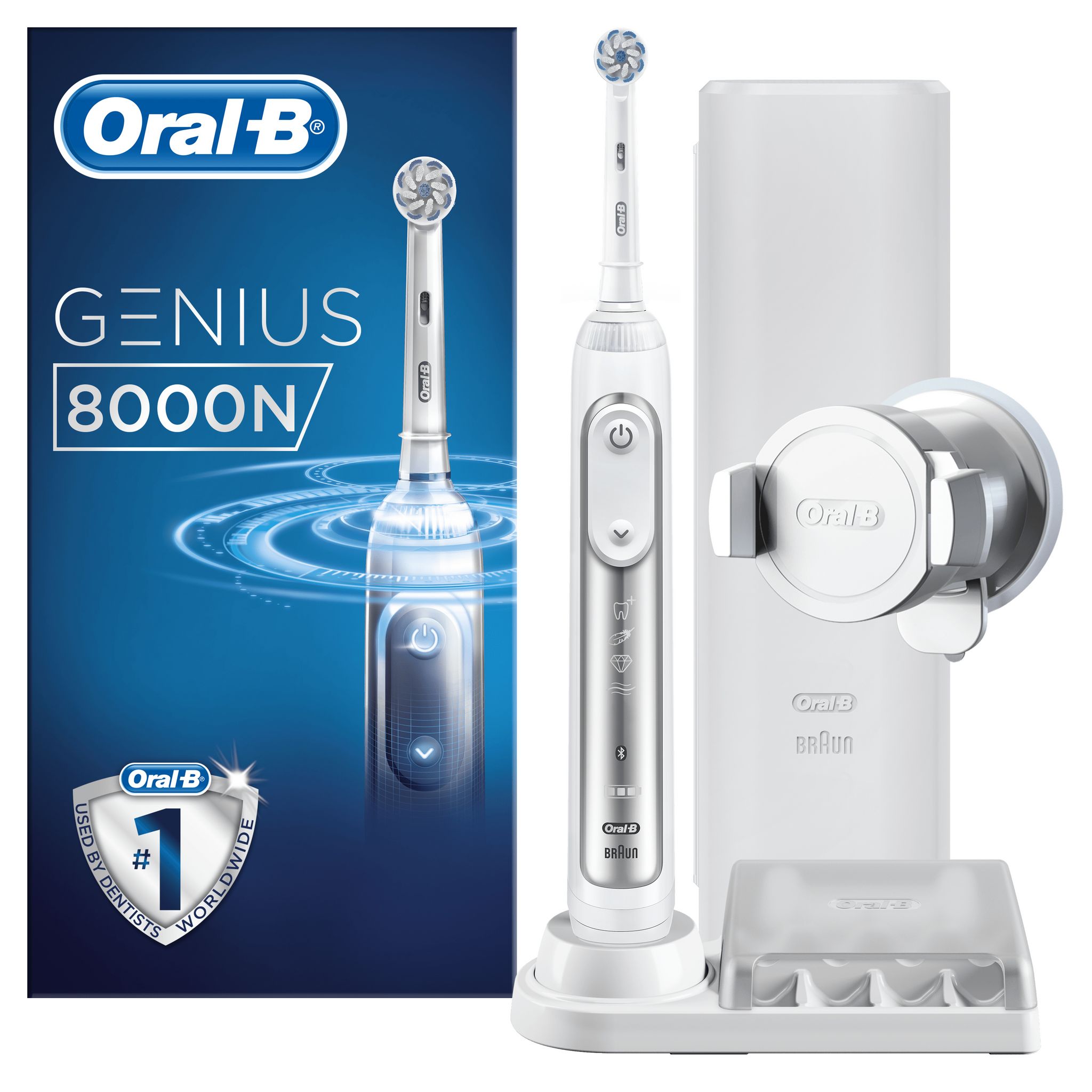 Voir la diapositive 22 : ORAL-B Brosse à dents électrique GENIUS8000N - Blanc