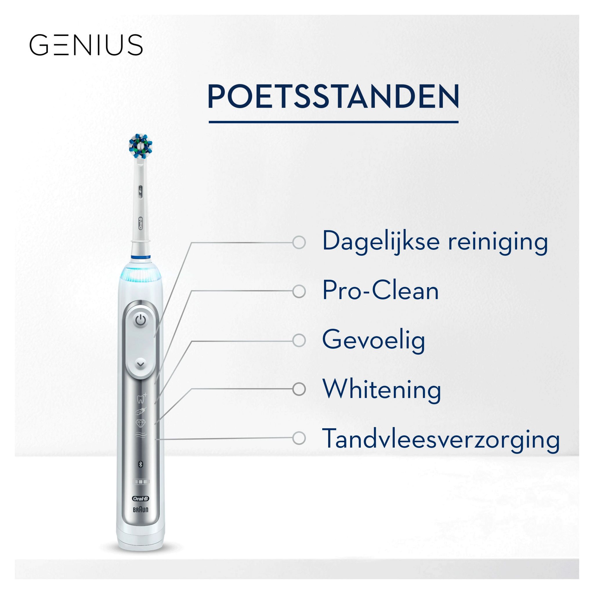 Voir la diapositive 25 : ORAL-B Brosse à dents électrique GENIUS8000N - Blanc