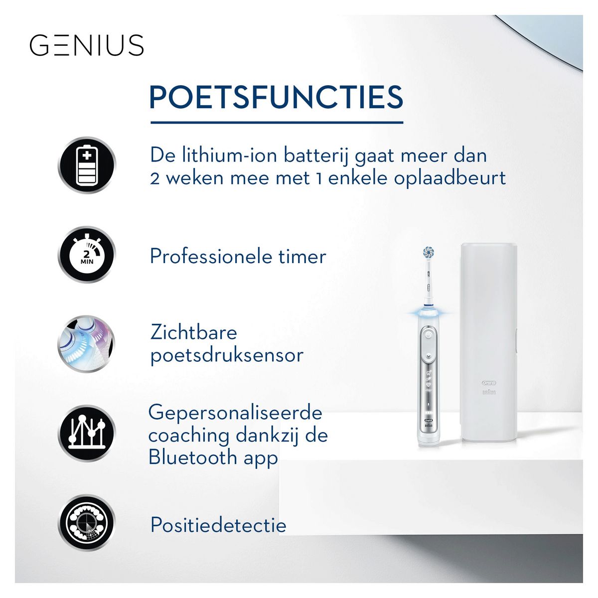 ORAL-B Brosse à dents électrique GENIUS8000N - Blanc