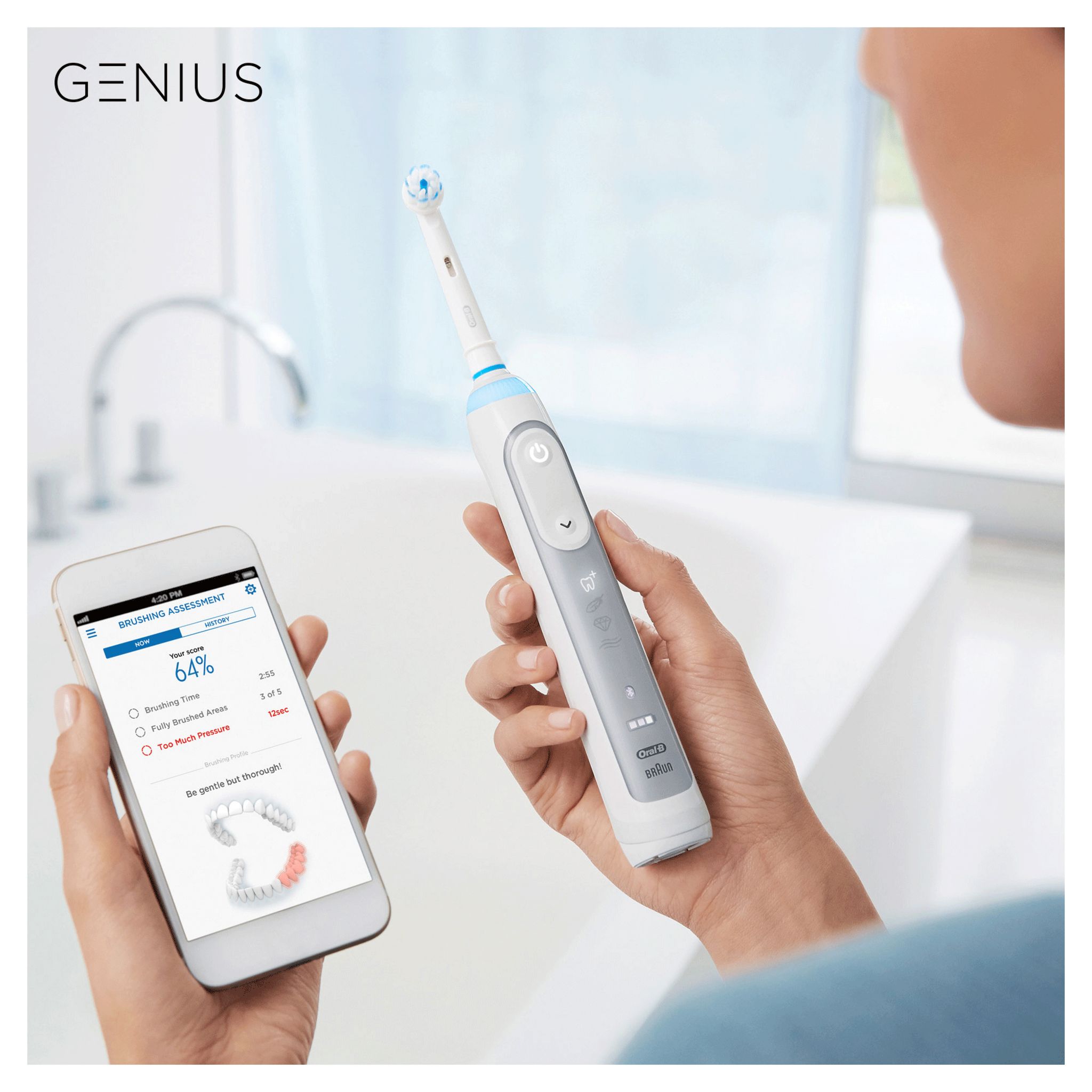 Voir la diapositive 30 : ORAL-B Brosse à dents électrique GENIUS8000N - Blanc
