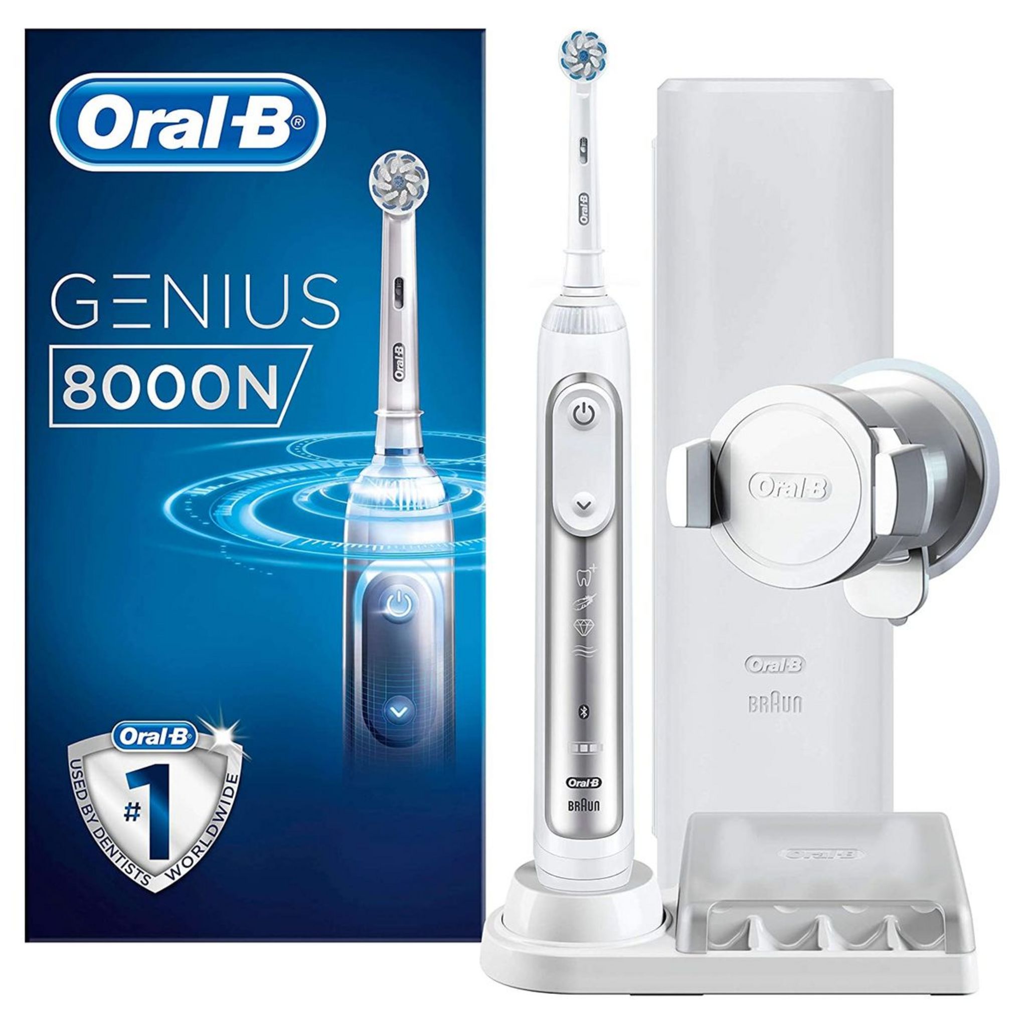 Voir la diapositive 4 : ORAL-B Brosse à dents électrique GENIUS8000N - Blanc