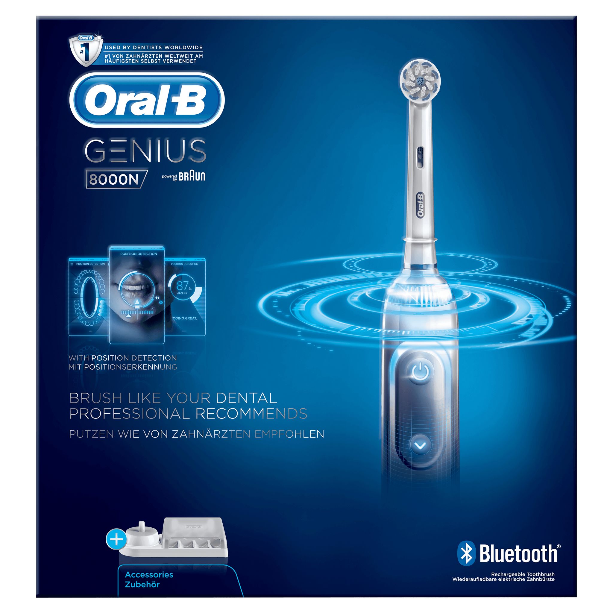 Voir la diapositive 7 : ORAL-B Brosse à dents électrique GENIUS8000N - Blanc