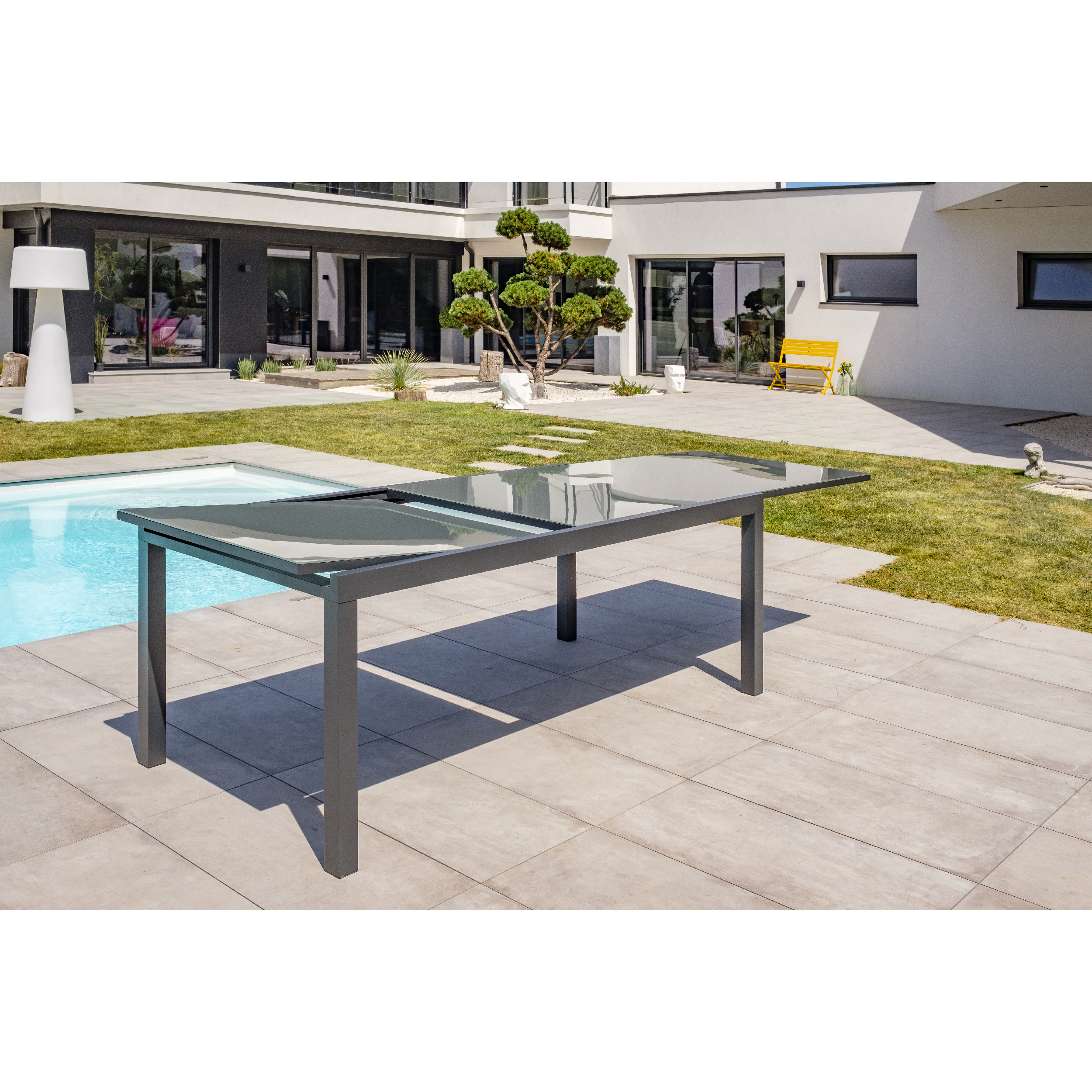 Voir la diapositive 10 : DCB GARDEN Salon de jardin - 8 places - Aluminium - Anthracite - TOLEDE