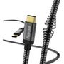 Voir la diapositive 1 : HAMA Câble  USB C métal 1.5m Gris
