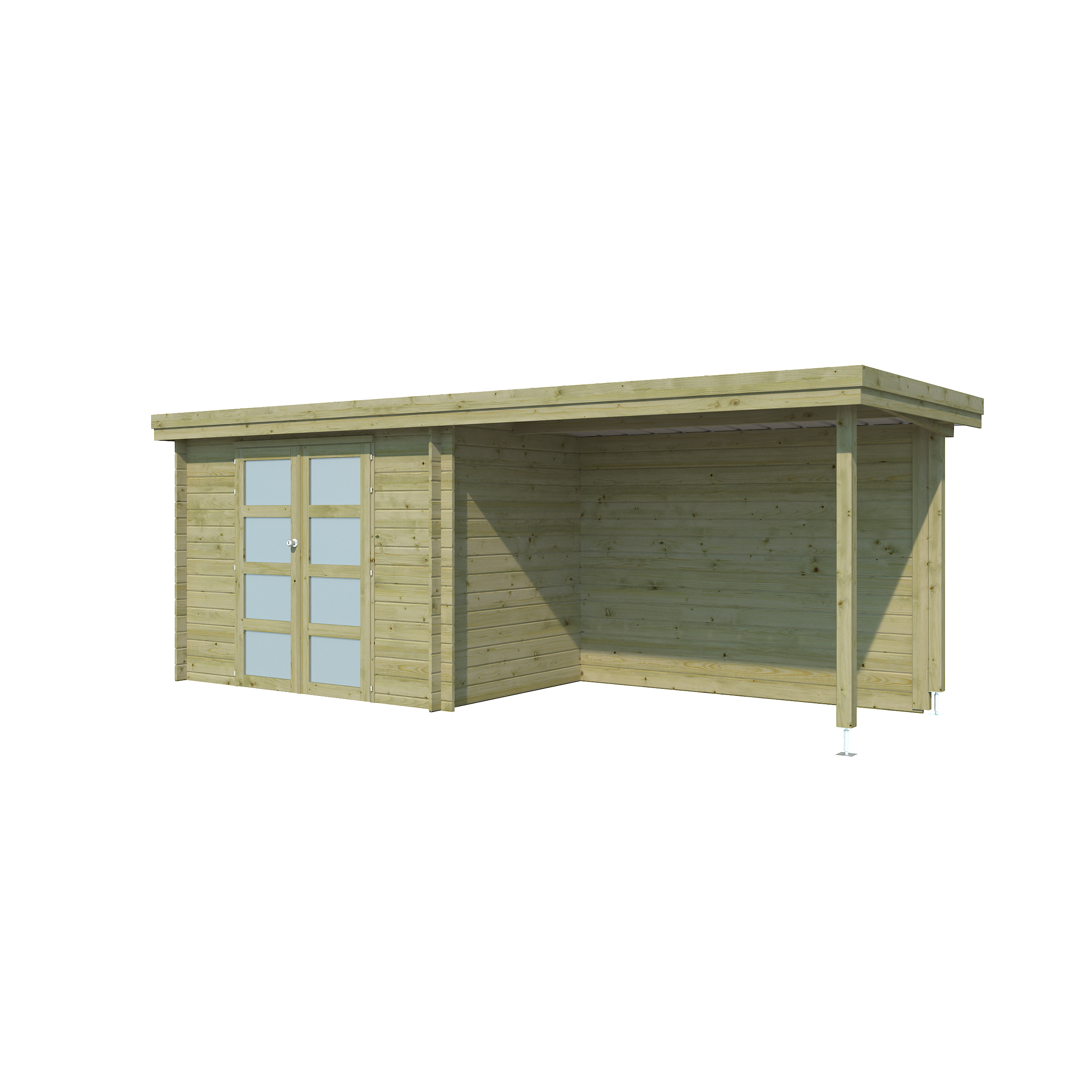Voir la diapositive 2 : GARDENAS Abri de jardin bois - traité autoclave - 10,29m² - APETINA