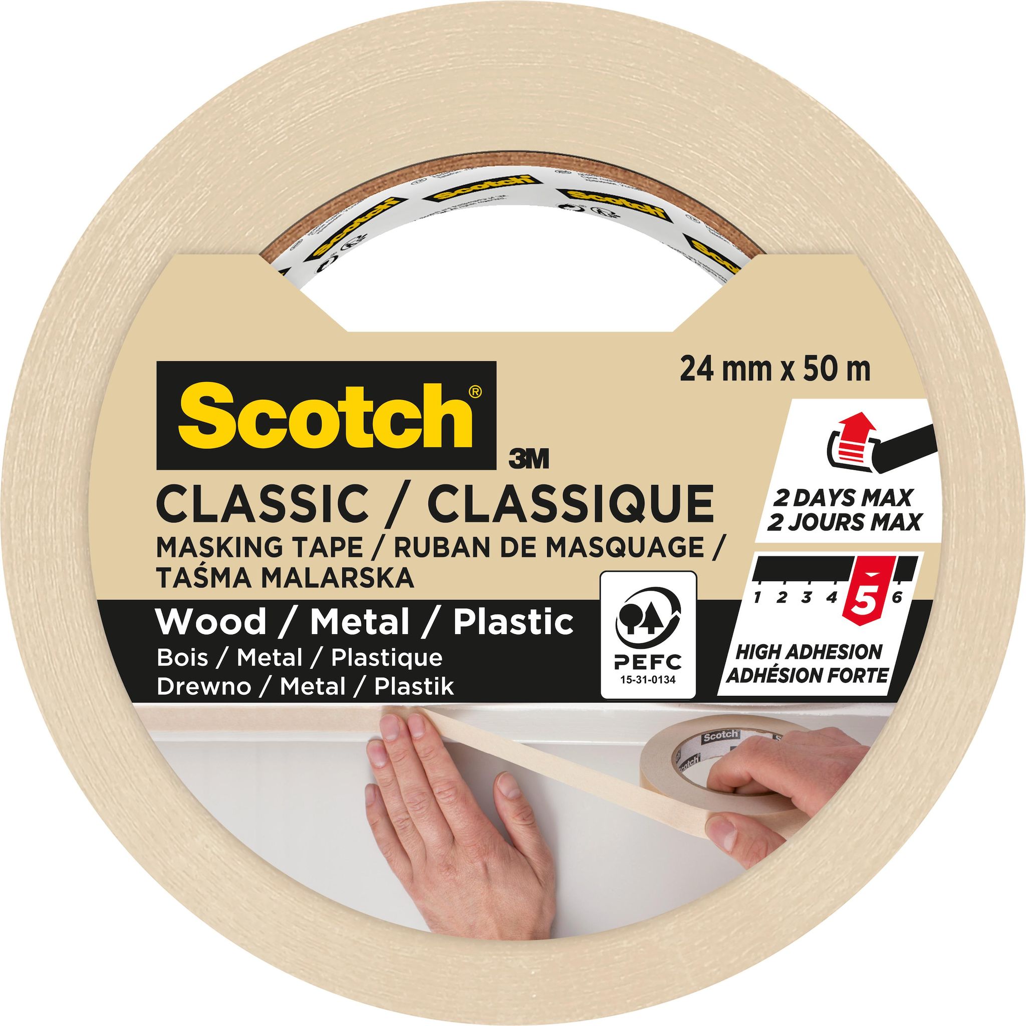 3M Ruban de masquage lignes droites 50x25 mm