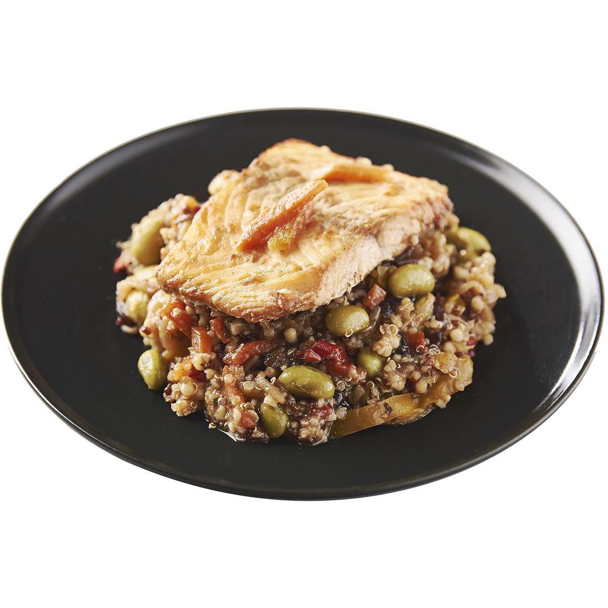 AUCHAN LE TRAITEUR Saumon mariné au curry vert, quinoa et boulgour 1 portion 270g